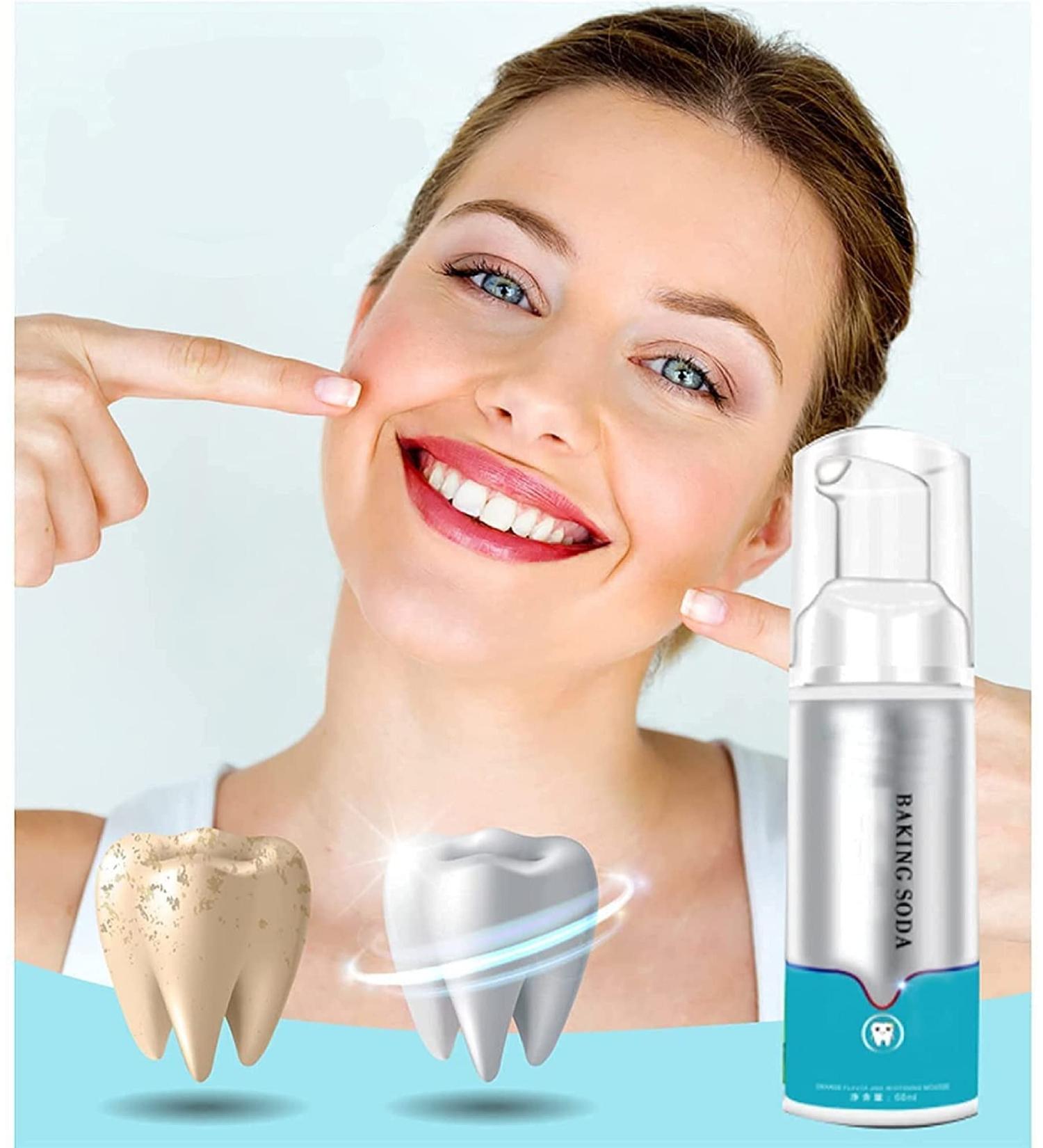 Buy Foam Toothpaste - Deep Cleaning Mousse Foam | 2PC Baking Powder Tooth Cream for Spot Removal & Healthier Teeth - Buy Online on GoSupps.com