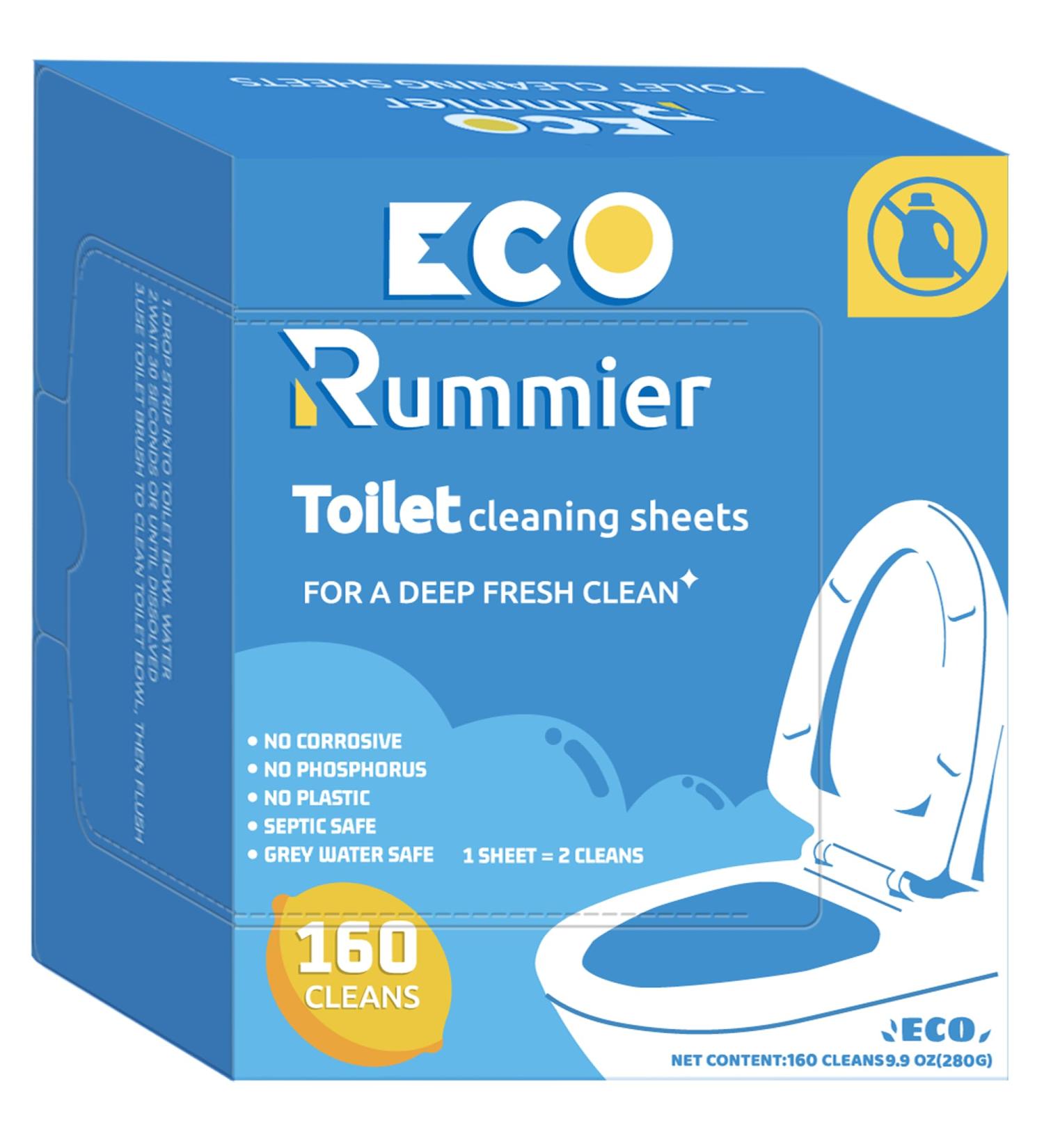 Eco-Friendly Toilet Cleaner Sheets - 160 Powerful Lemon Strips for Travel & Home - Buy Online on GoSupps.com