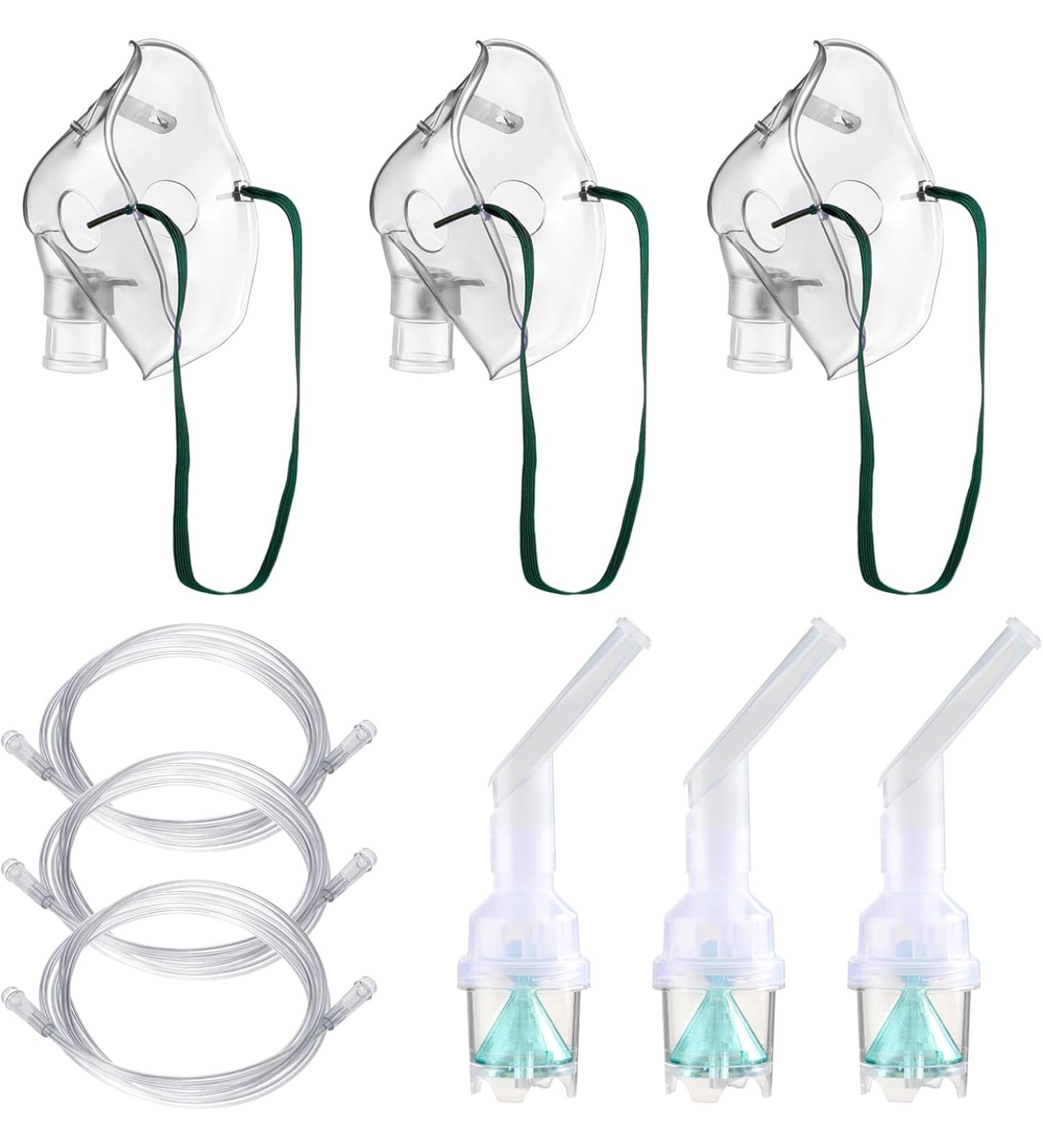 Nebuliser Kit with Nebuliser Mask Inhaler Chamber 2m Soft Tubing Nebuliser Replacement Set for Adults Universal Compatibility with Most Nebuliser Machine - 3 Pack - Buy Online on GoSupps.com