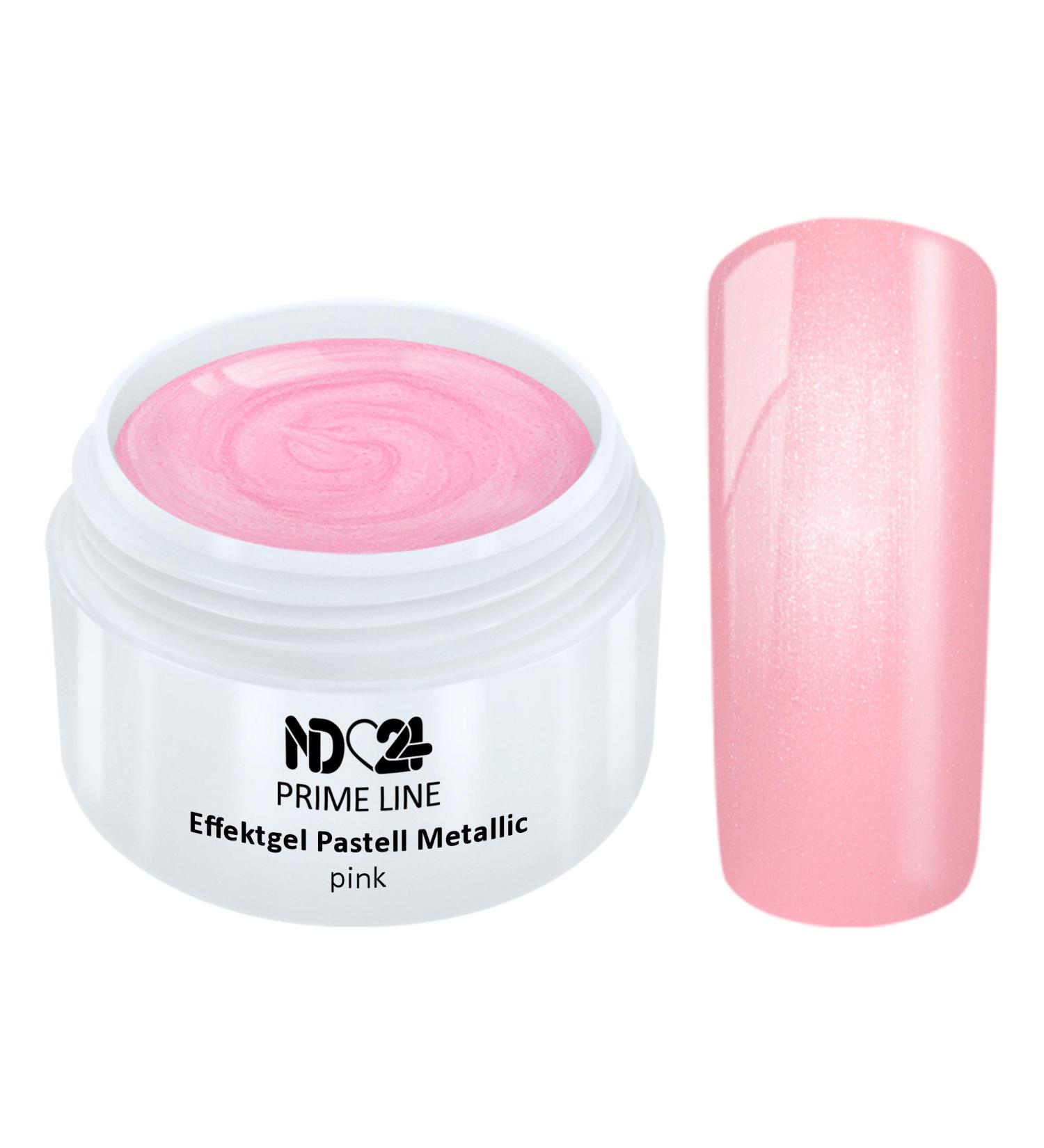 Prime Line - Uv Led Farb Gel Pastell Metallic Pink Effekt Rosa - Made in Germany - 5ml