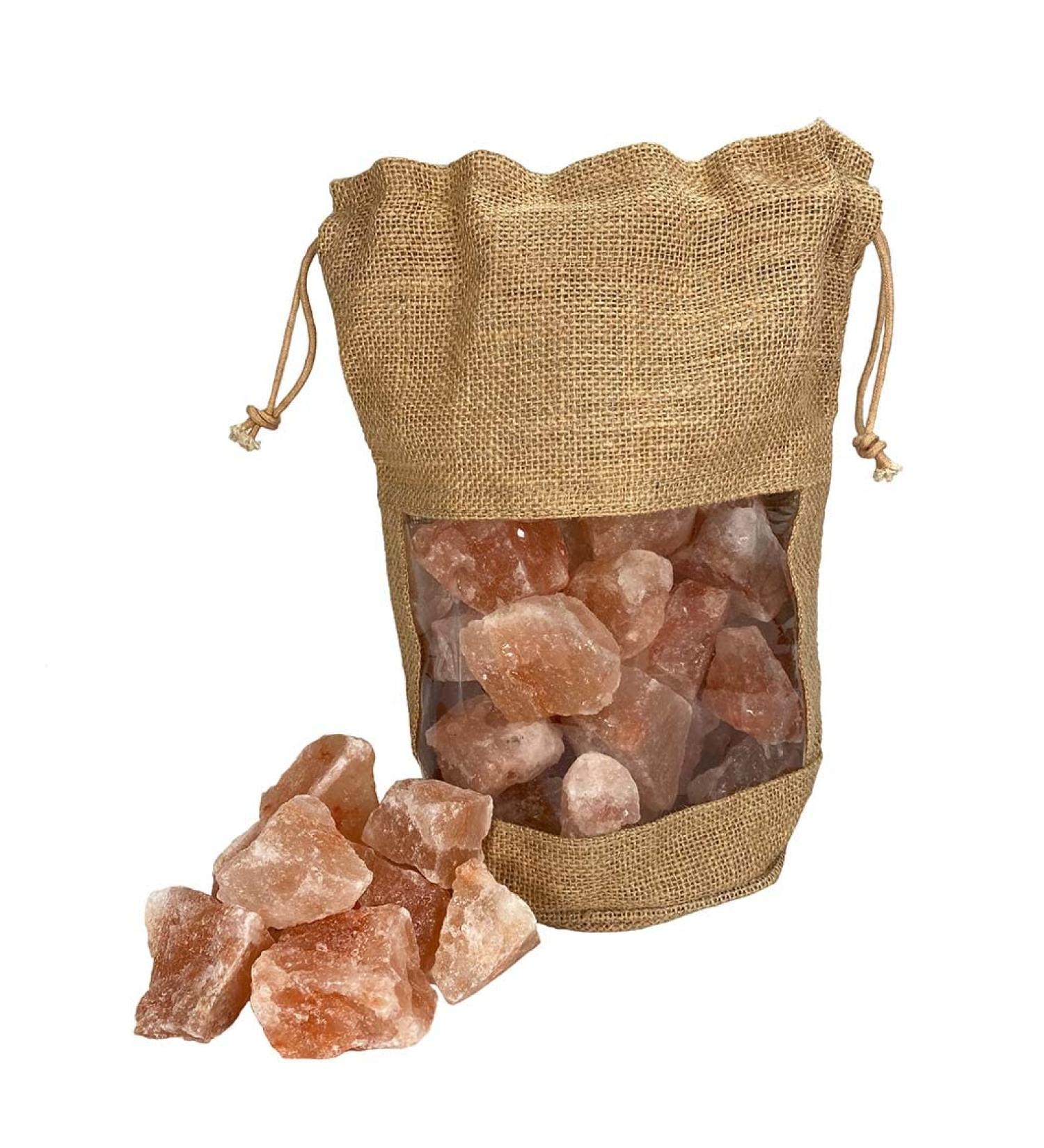 Sudorewell Broebuns 2.0 kg Pink Himalayan Salt Chunks - Premium Quality Salt from Pakistan in Cotton Bag with Viewing Window - International Shipping Available - Buy Online on GoSupps.com