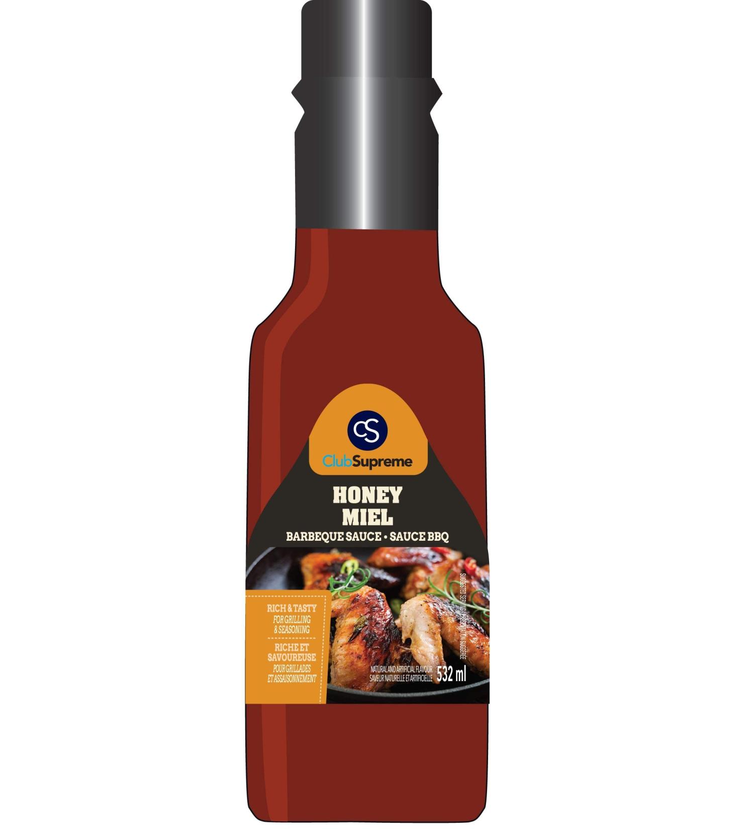 Club Supreme Club Supreme Honey BBQ Sauce 510 ml Per Bottle 12 Count 6.12 Kilograms 6.12 Liter