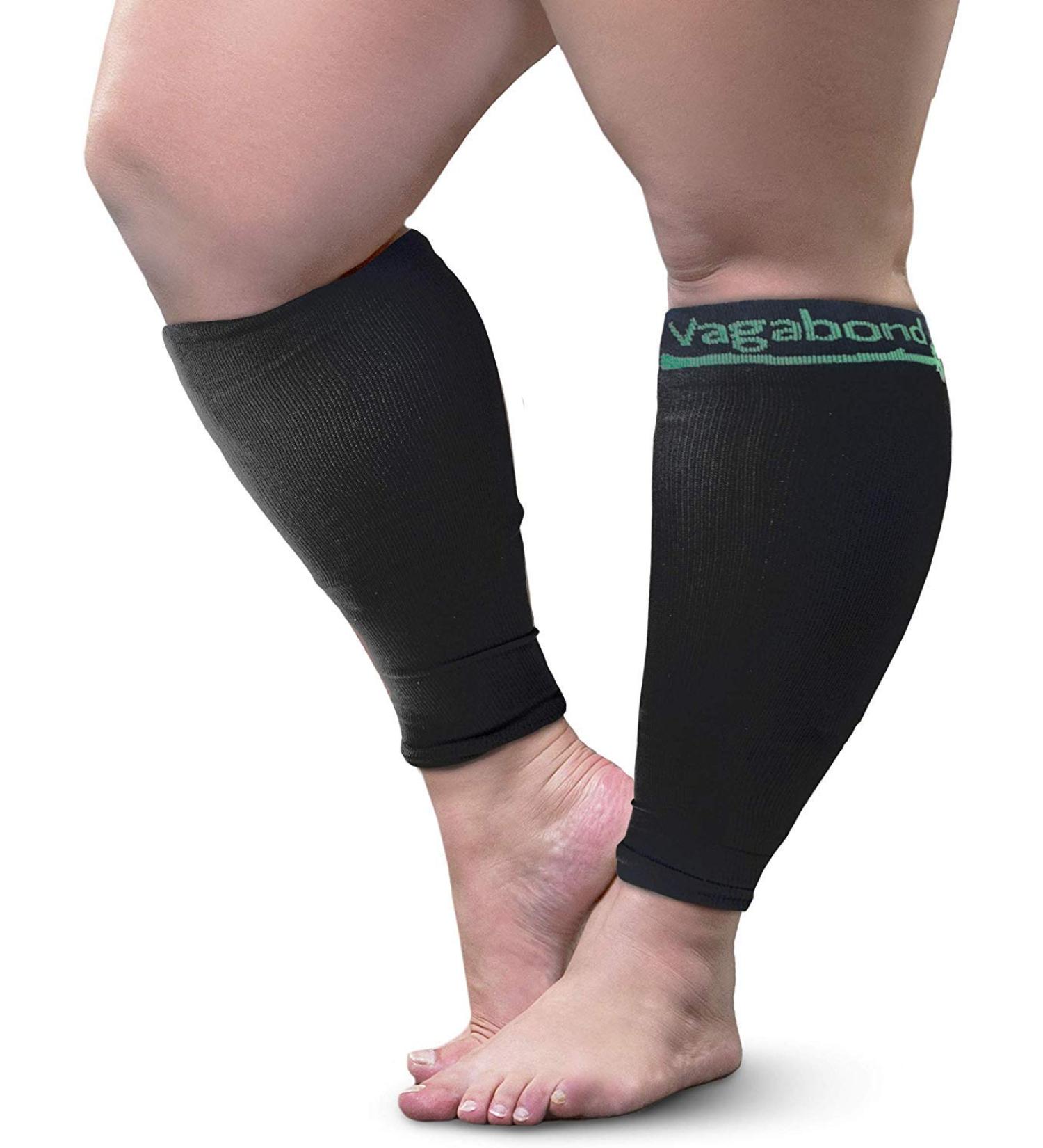 Vagabond XX-Large Wide Calf Compression Sleeves - Black - Ideal for DVT, Travel, Plus-Size - Soothing Comfort - Buy Online on GoSupps.com