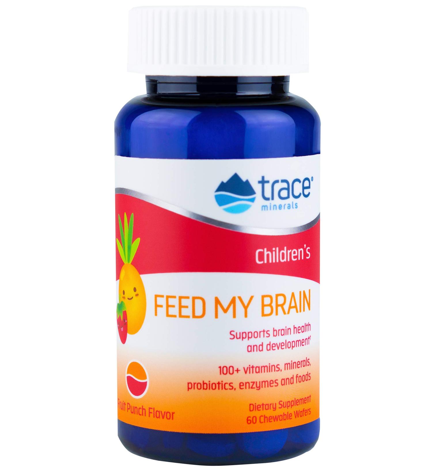 Trace Minerals Research Children's Feed My Brain - Fruit Punch Flavor, 60 Chewable Wafers - Buy Online on GoSupps.com