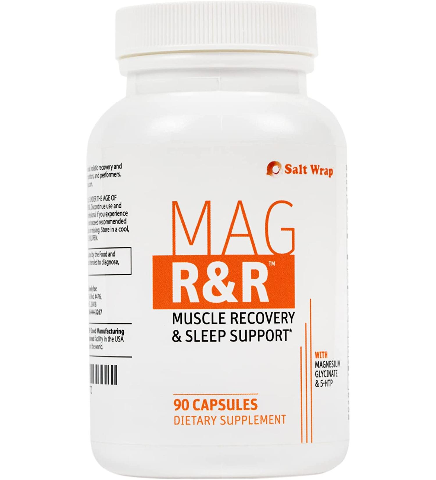 SaltWrap Mag R&R - Nighttime Muscle Cramps & Relaxation Support | Natural Sleep Aid with Magnesium Glycinate | 90 Capsules - Buy Online on GoSupps.com