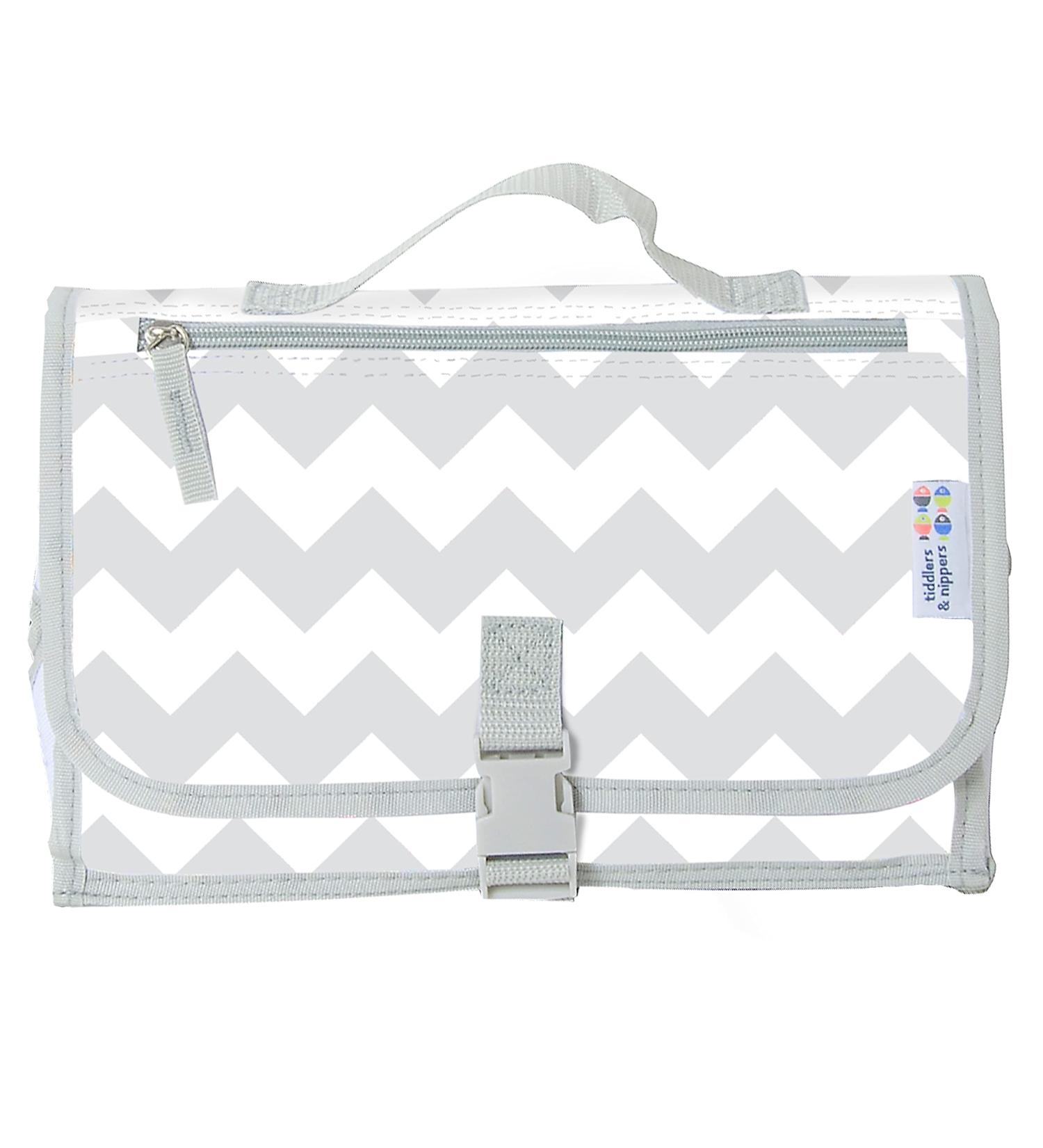 Easy-Change Mat | Portable Baby & Toddler Travel Changing Mat with Padded Lining and Multiple Pockets - Chevron Design - Buy Online on GoSupps.com