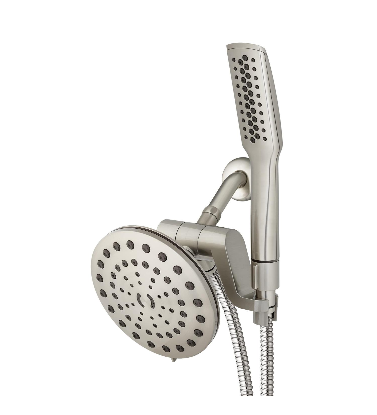 Waterpik High-Pressure Shower Wand & Rain Shower Head Combo - 12 Spray Modes, 8-Foot Hose, Brushed Nickel - Buy Online on GoSupps.com