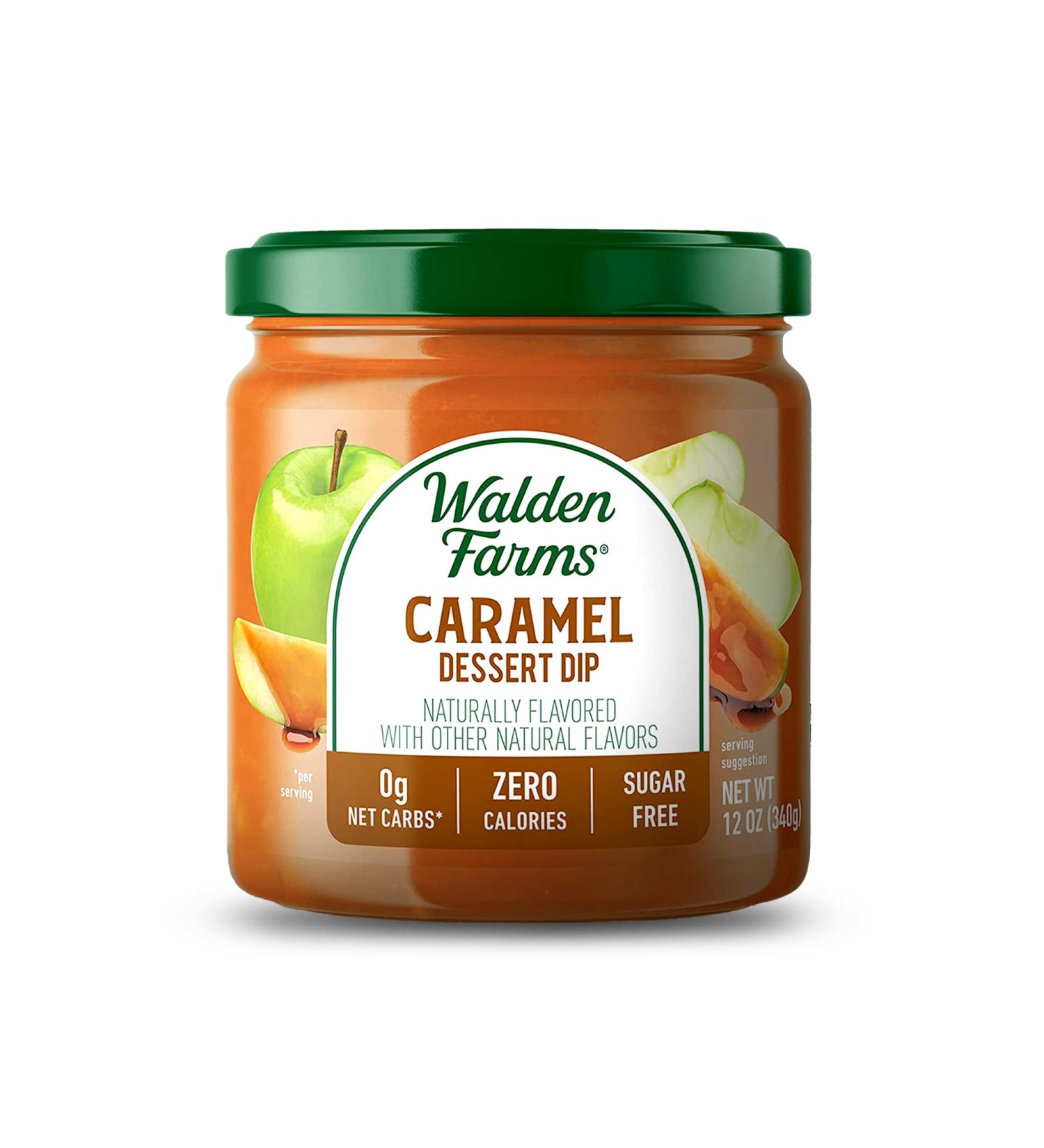Walden Farms Caramel Dipping 12 oz Jar - Thick & Creamy  Smooth and Sweet  Vegan  Paleo and Keto Friendly  0g Net Carbs - Dessert Dip for Pretzels  Cookies  Strawberries  Pastries  Bananas and More - Buy Online on GoSupps.com