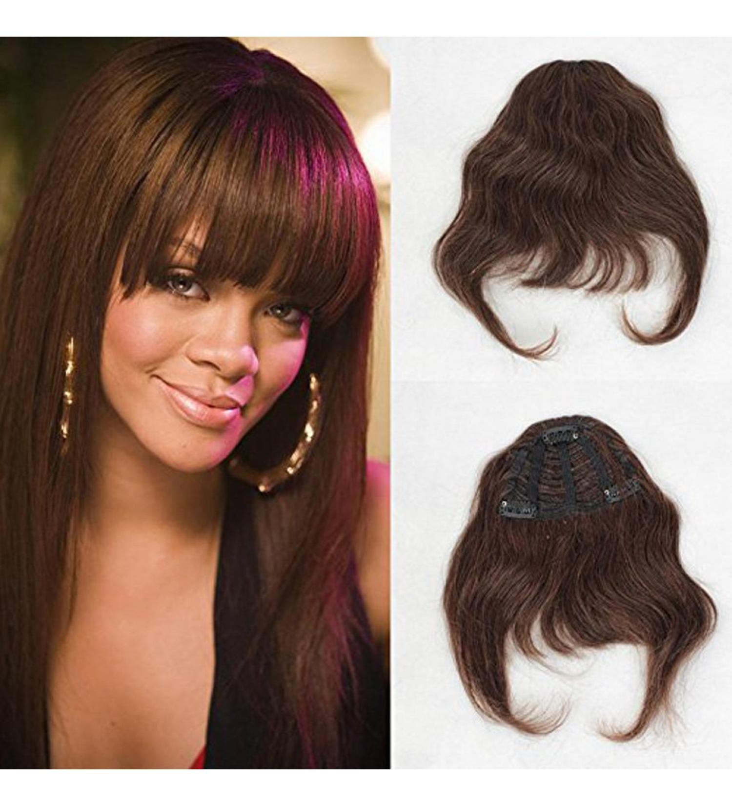 Buy ZanaWigs Human Hair Bang Clip-in Extensions | Silky Straight 6-8 Inch Fringe for Women #2 - International Shipping Available - Buy Online on GoSupps.com