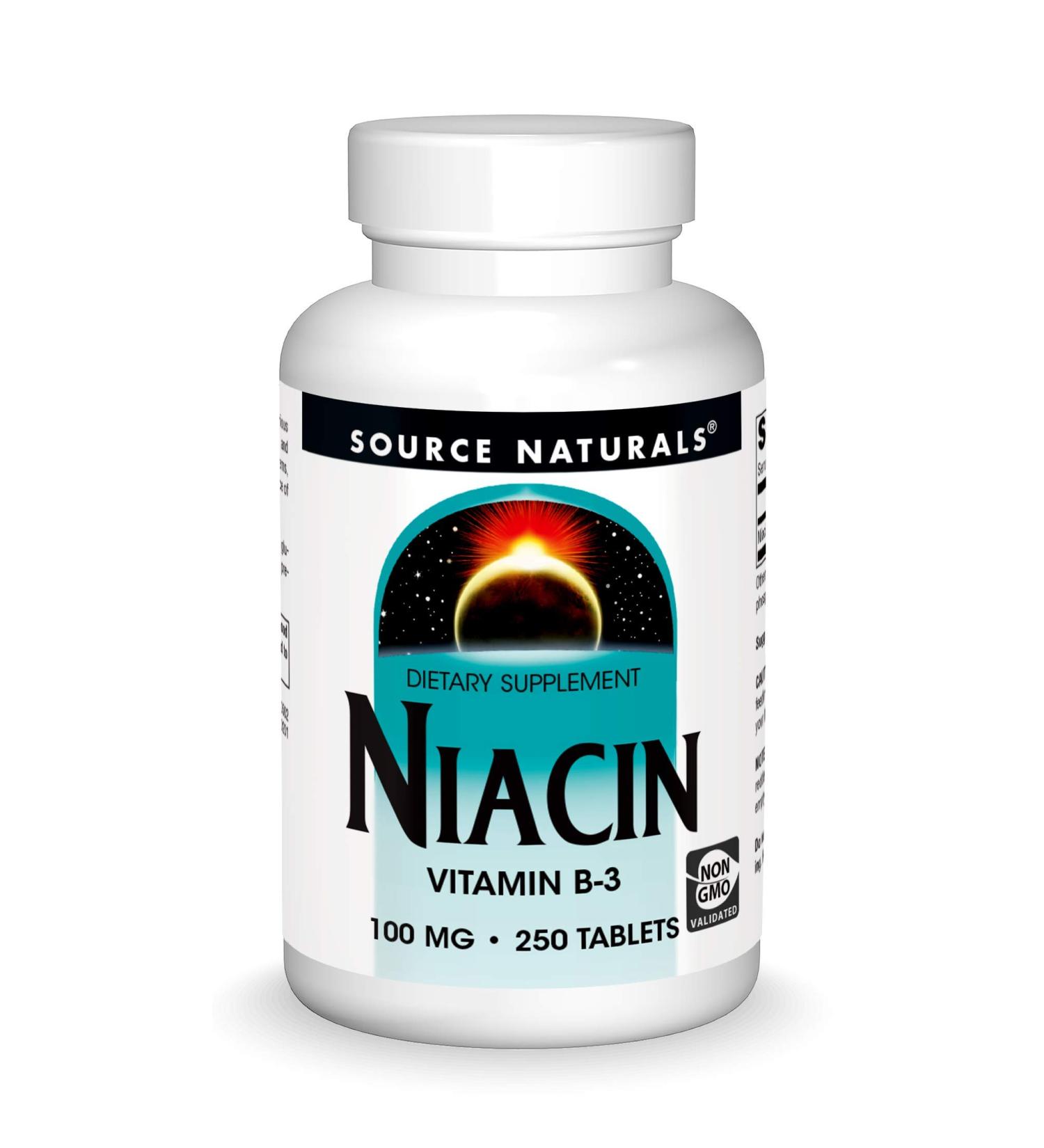 Source Naturals Niacin 100 mg - 250 Tablets for Heart Health & Energy Support - Buy Online on GoSupps.com