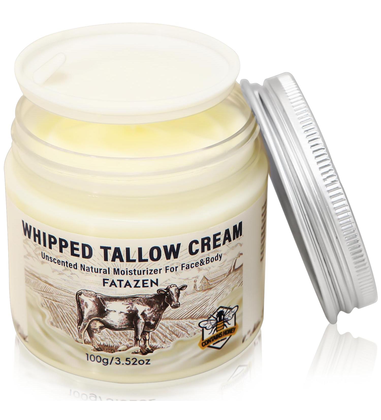 FATAZEN Grass Feed Handmade Whipped Beef Tallow Cream for Skin Anti-Aging Skincare Face & Body Cream with Retinol & Niacinamide Non Greasy hyaluronic acid Moisturizer for All Skin Type 3.53 oz. - Buy Online on GoSupps.com