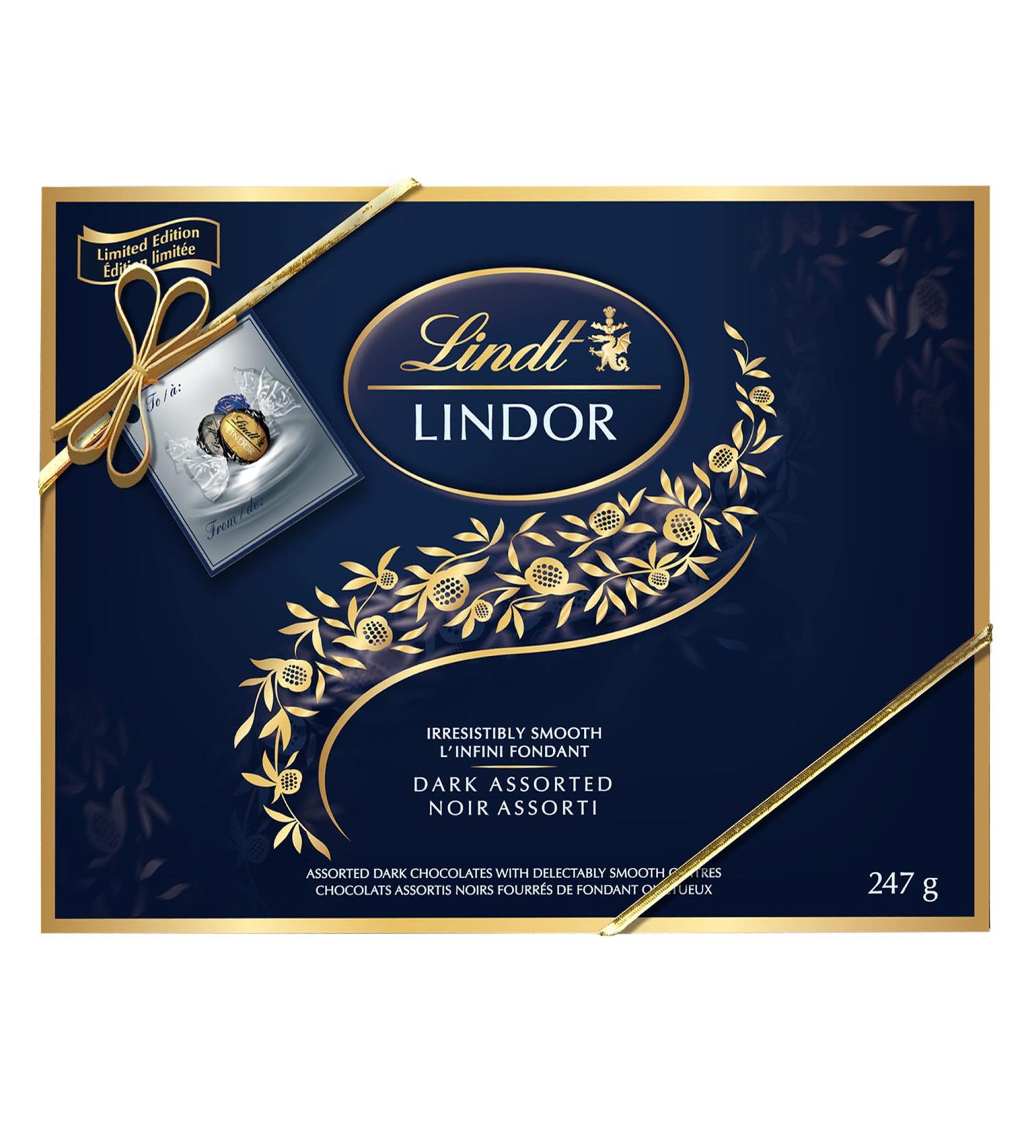 Lindt LINDOR Prestige Assorted Dark Chocolate Truffles 247-Gram Gift Box - Buy Online on GoSupps.com