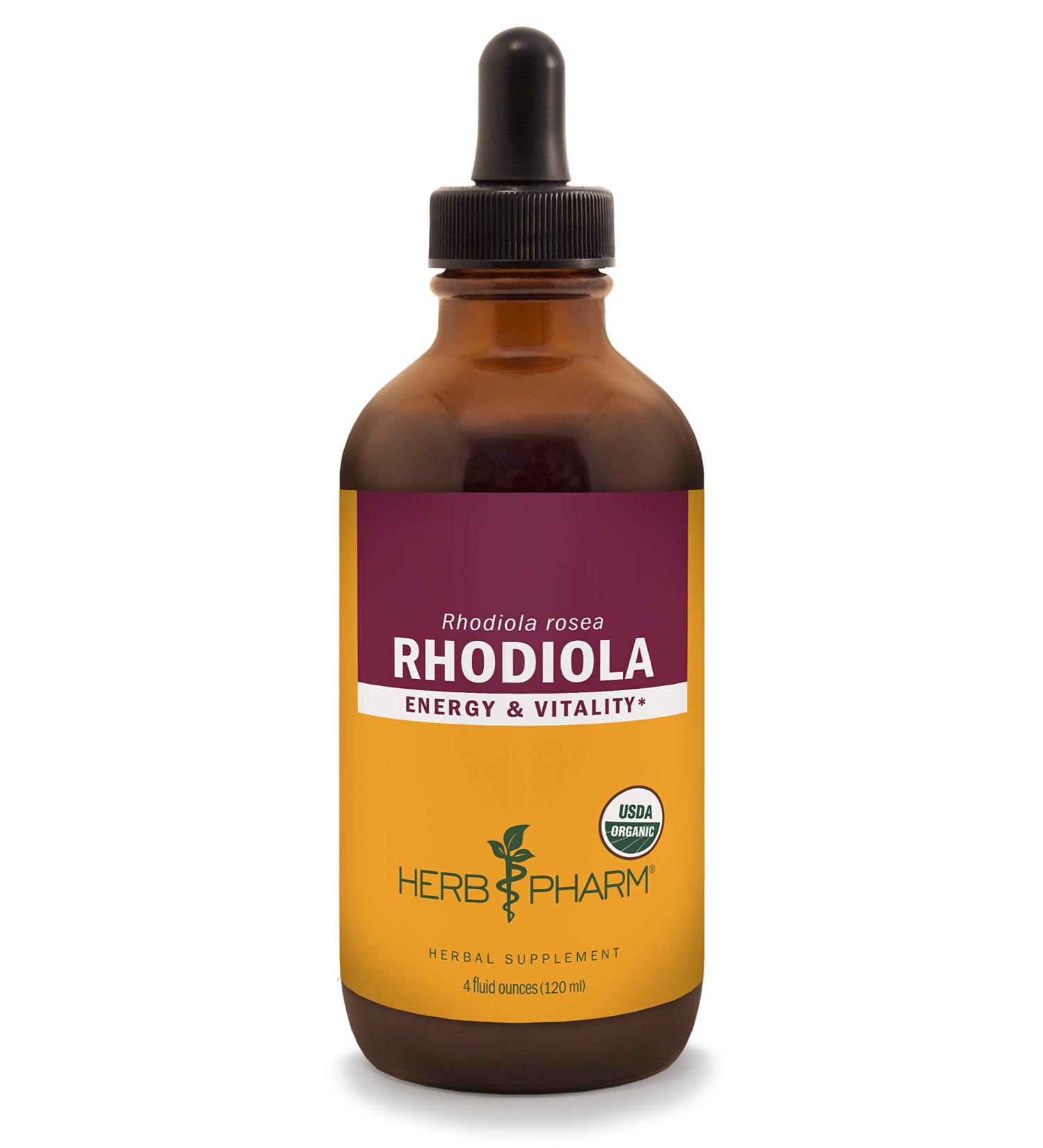 Herb Pharm Organic Rhodiola Root Extract 4oz - Energy & Endurance Boost with Organic Cane Alcohol - Buy Online on GoSupps.com