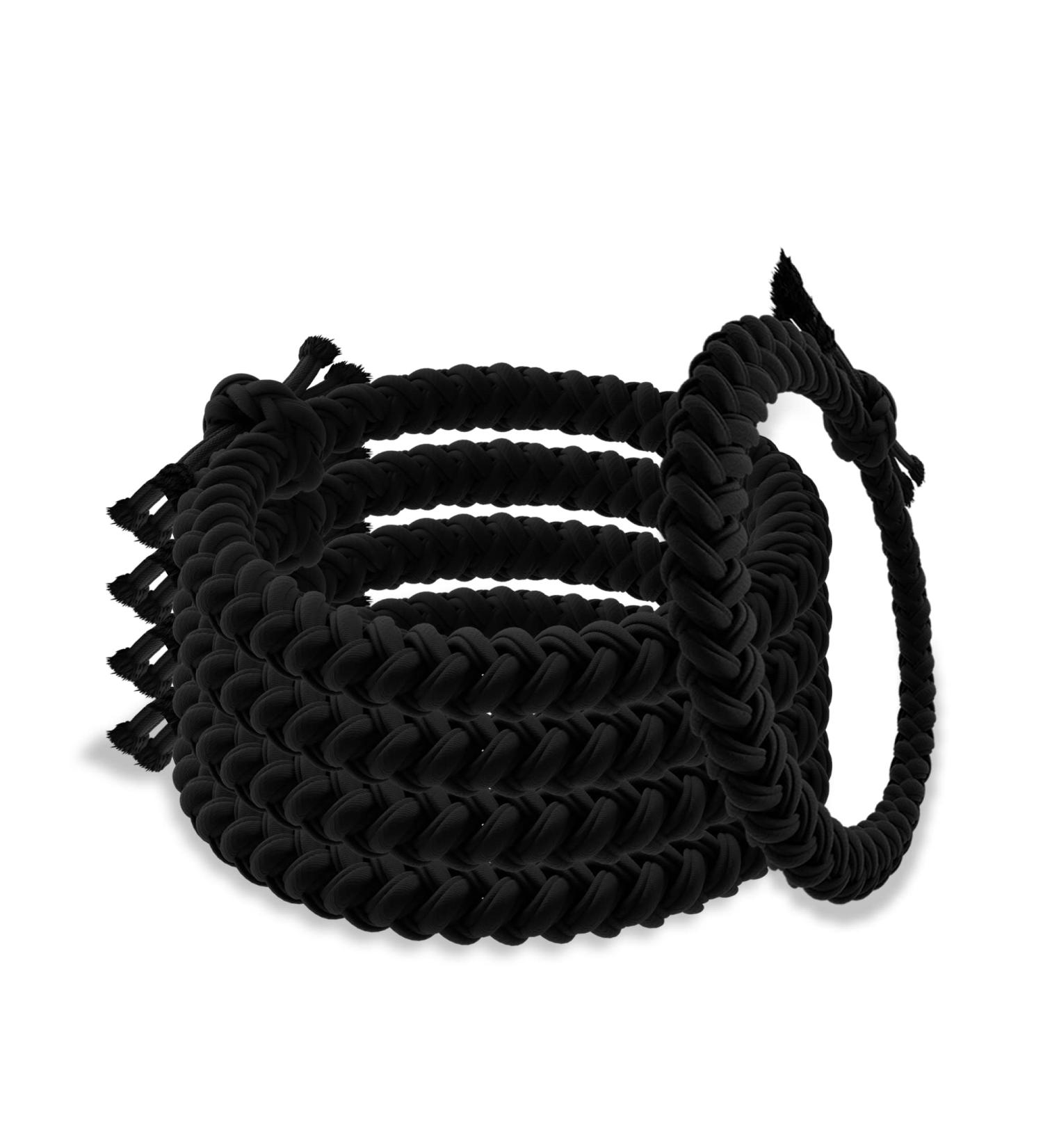 Black Braided Hair Ties - 5 Piece Set for Ultimate Hold | Classic Black Rubber Bands for Women Girls & Men - Durable & Stylish - Buy Online on GoSupps.com