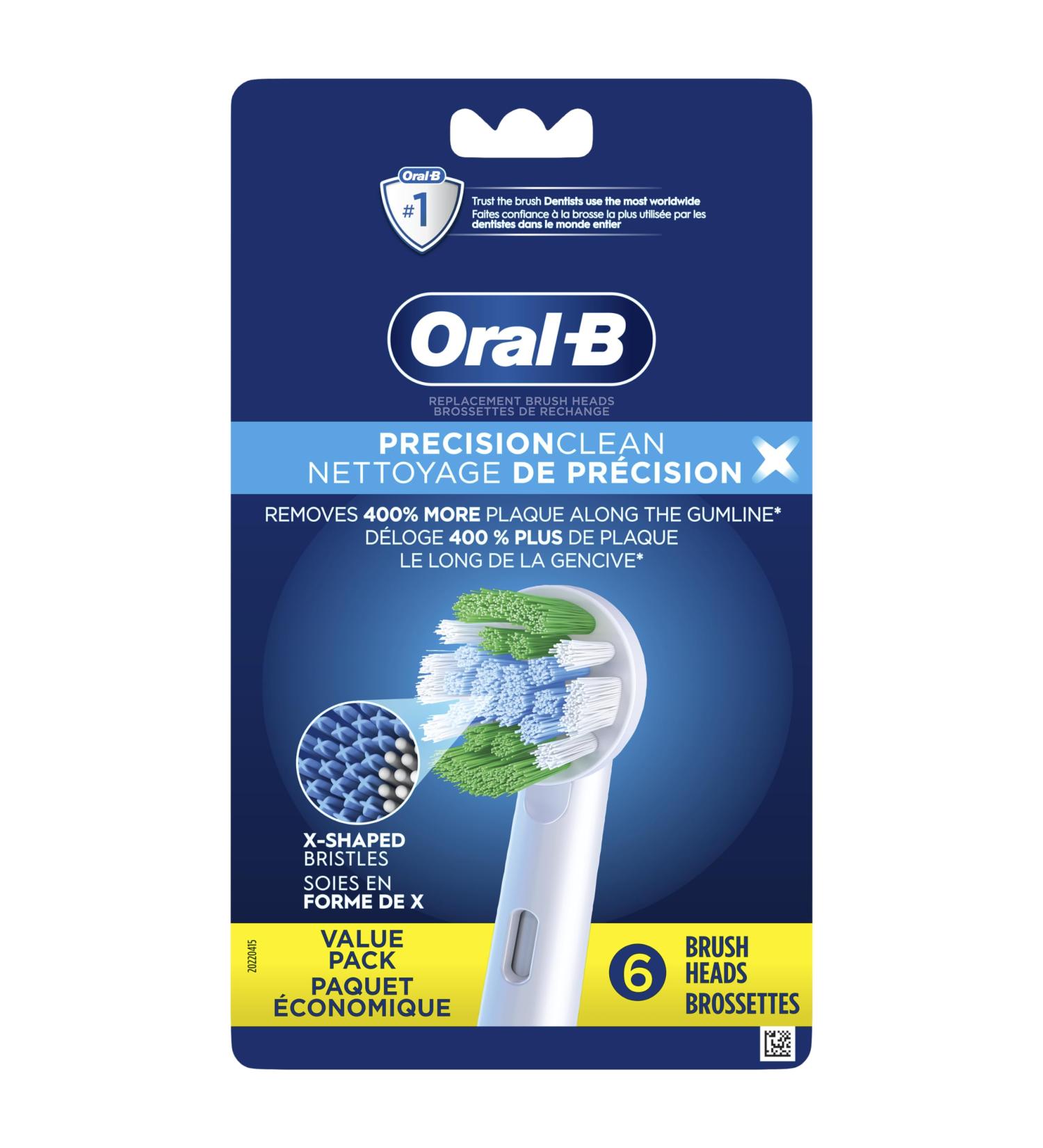 Oral-B Precision Clean Replacement Brush Heads - Pack of 6 for Electric Toothbrush | International Shipping Available - Buy Online on GoSupps.com
