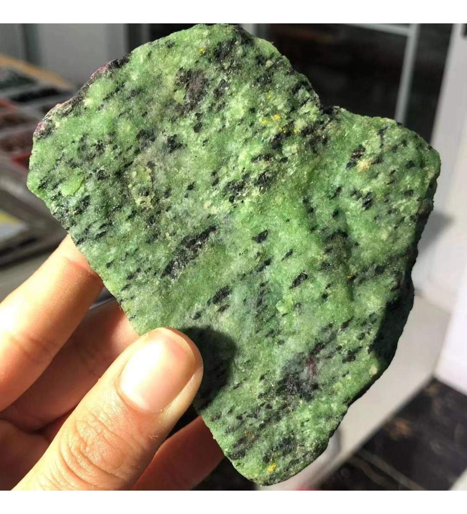 KuRkur Natural Crystals Choice of Gifts 1pc 200g-300g Natural Rough Epidote Ruby Vibration Stone - Buy Online on GoSupps.com