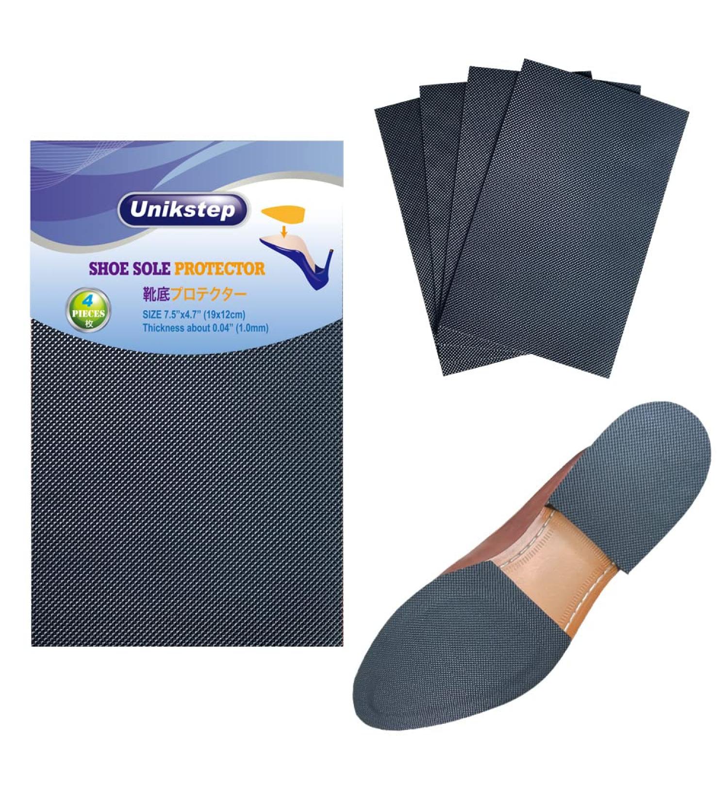 Unikstep Shoe Sole Protectors - 4 Pcs Anti-Slip Grip Pads Self-Adhesive Non-Skid Noise Reduction Stickers (Black) for All Shoes - International Shipping Available - Buy Online on GoSupps.com