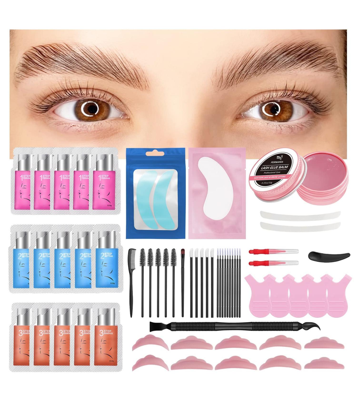 PERMANIA Lash Perm Kit | Lash Lift Sachet with Eyelash Lifting Glue | Long-lasting Curl for 8 Weeks | Brow Lamination | Smudge-proof Formula - Buy Online on GoSupps.com