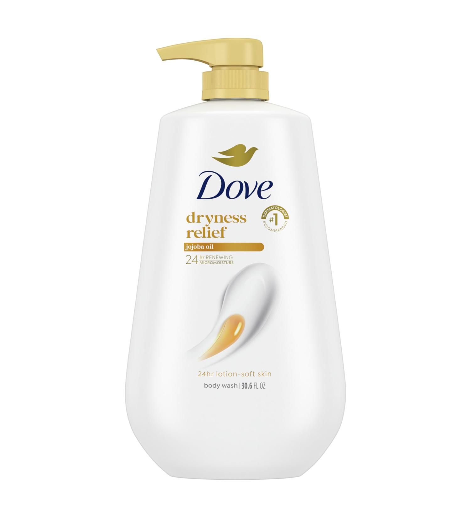 Dove Body Wash with Pump Dryness Relief with Jojoba Oil For 24hr Lotion-Soft Skin Moisturizing Skin Cleanser with No Sulfates No Parabens 30.6 oz Coconut & Hibiscus 30.6 Fl Oz (Pack of 1) - Buy Online on GoSupps.com