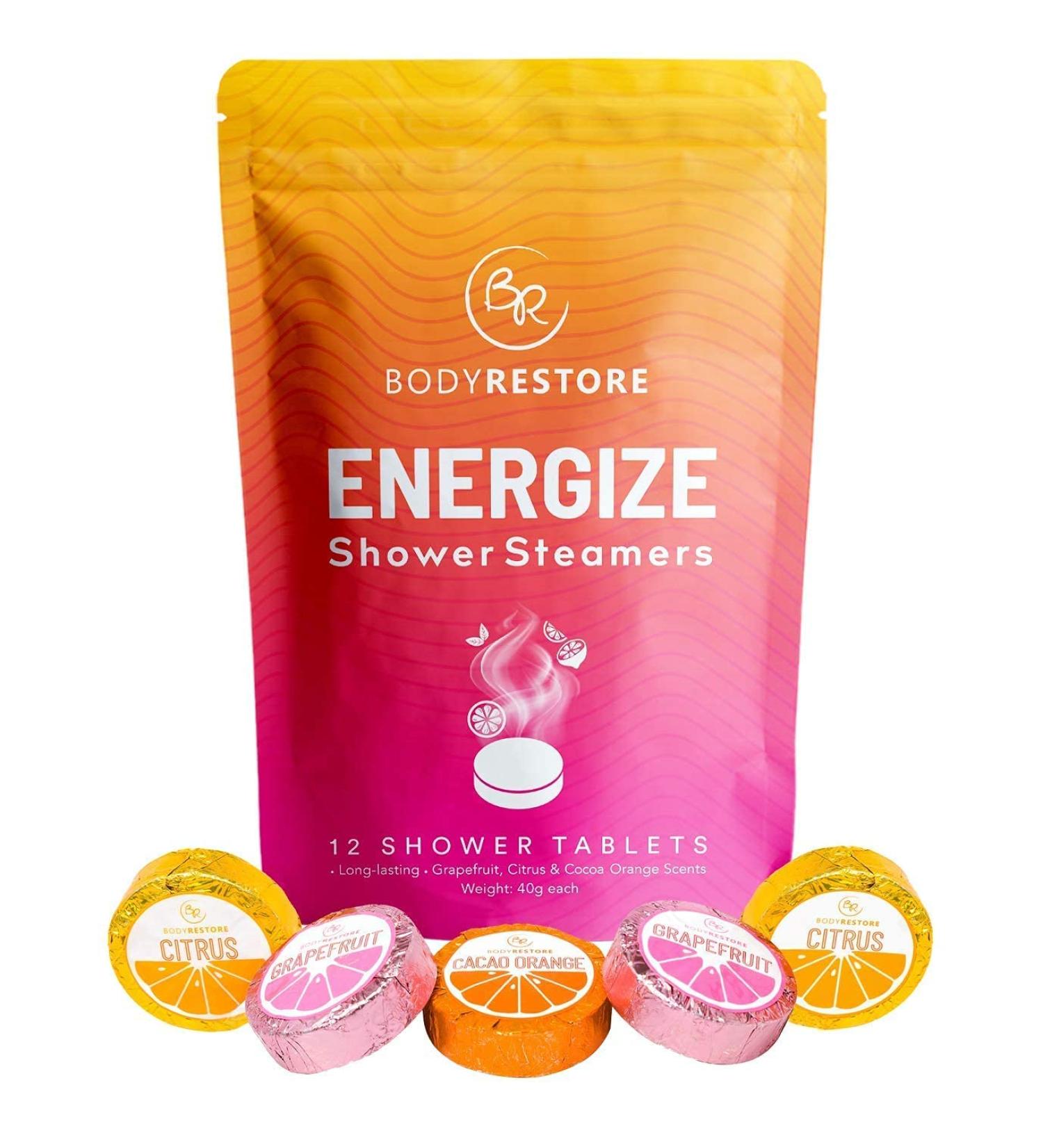 BodyRestore Shower Steamers - Aromatherapy Tablets (Pack of 12) | Citrus & Cocoa Scented Gifts for Men & Women - Buy Online on GoSupps.com