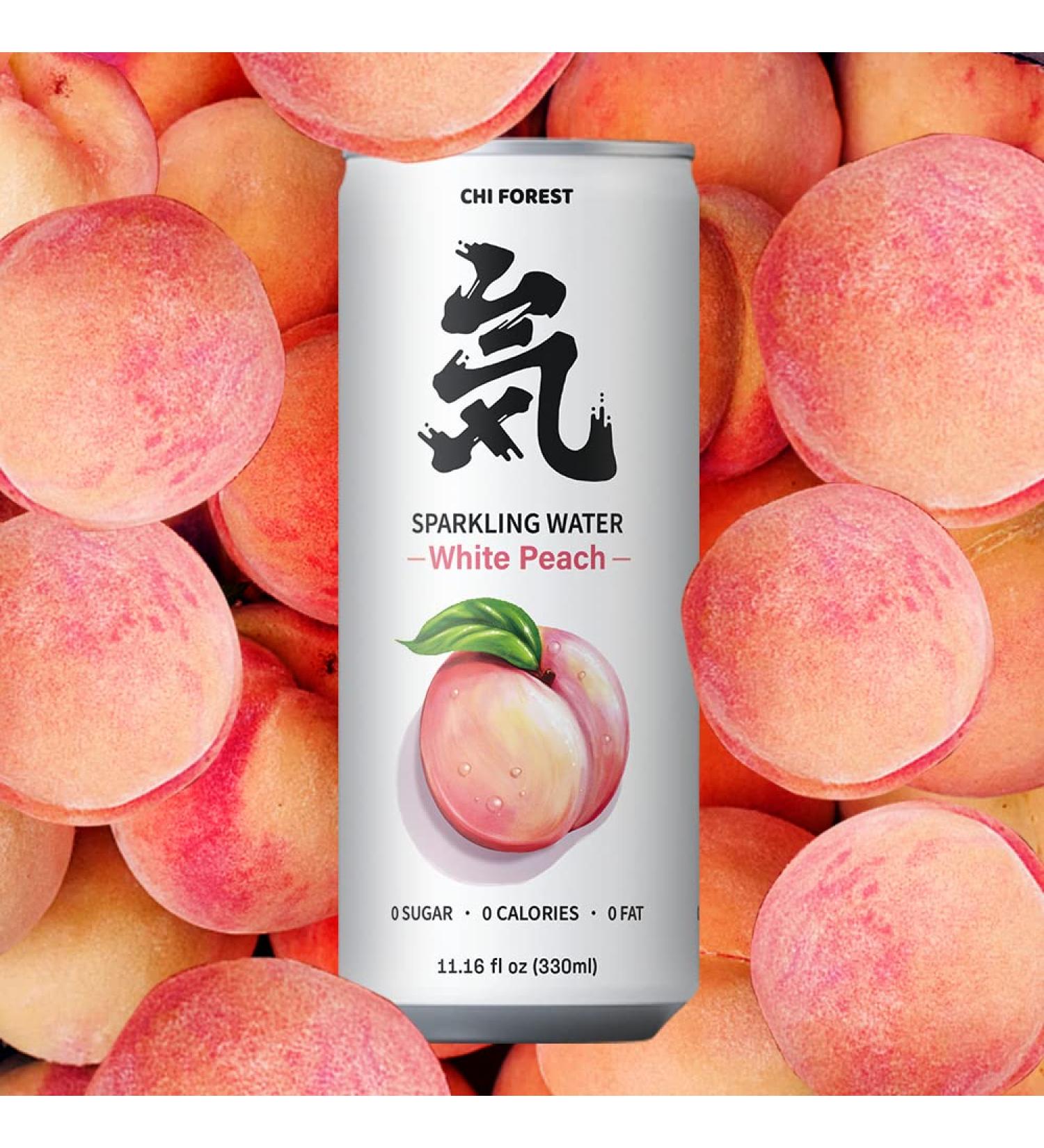 GENKI FOREST White Peach Sparkling Water 11.15 fl oz Cans (Pack of 24) - Buy Online on GoSupps.com