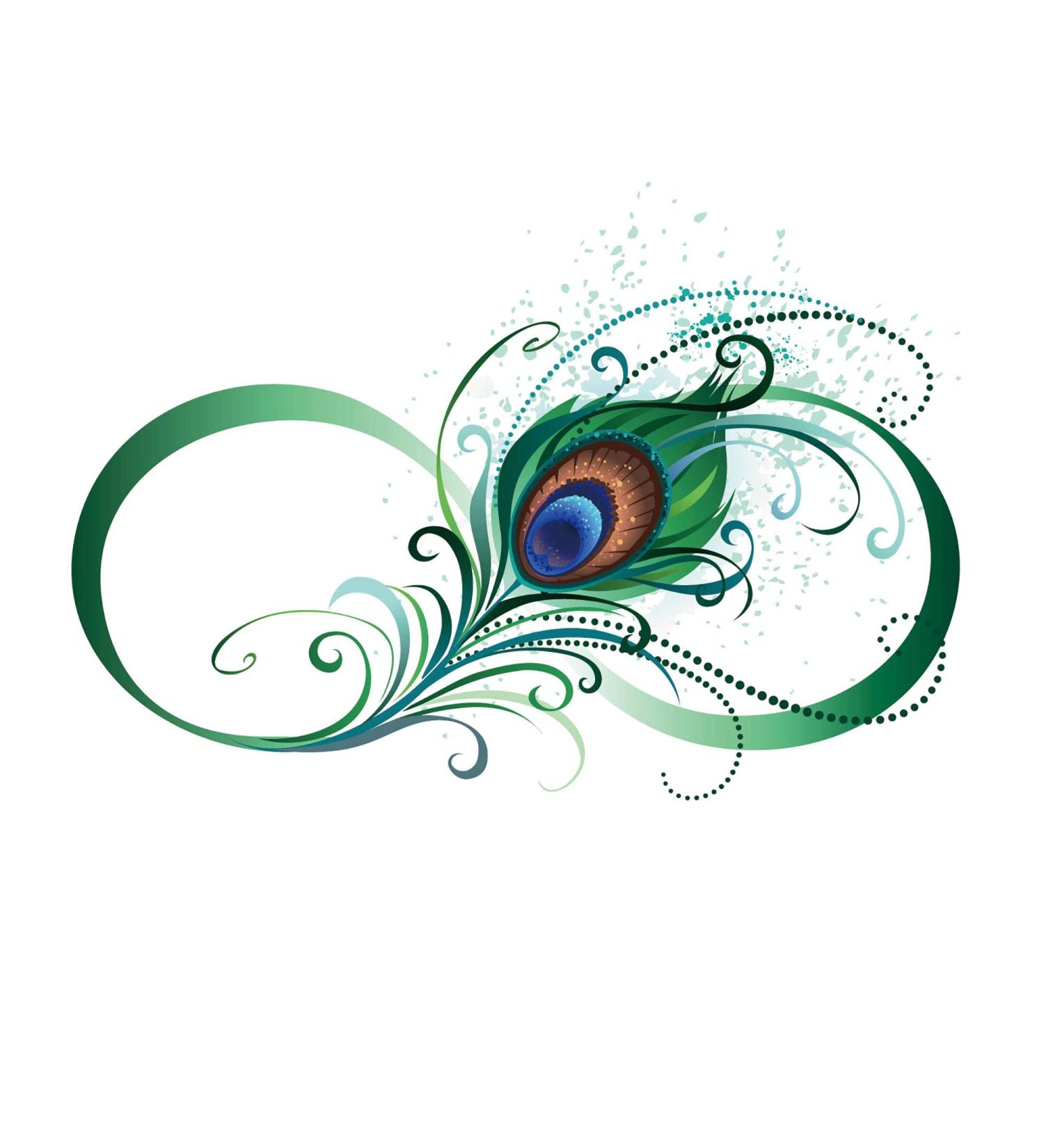 Dopetattoo 6 Sheets Temporary Tattoos: Infinity Symbol & Green Peacock Feather Art for Men & Women - Buy Online on GoSupps.com