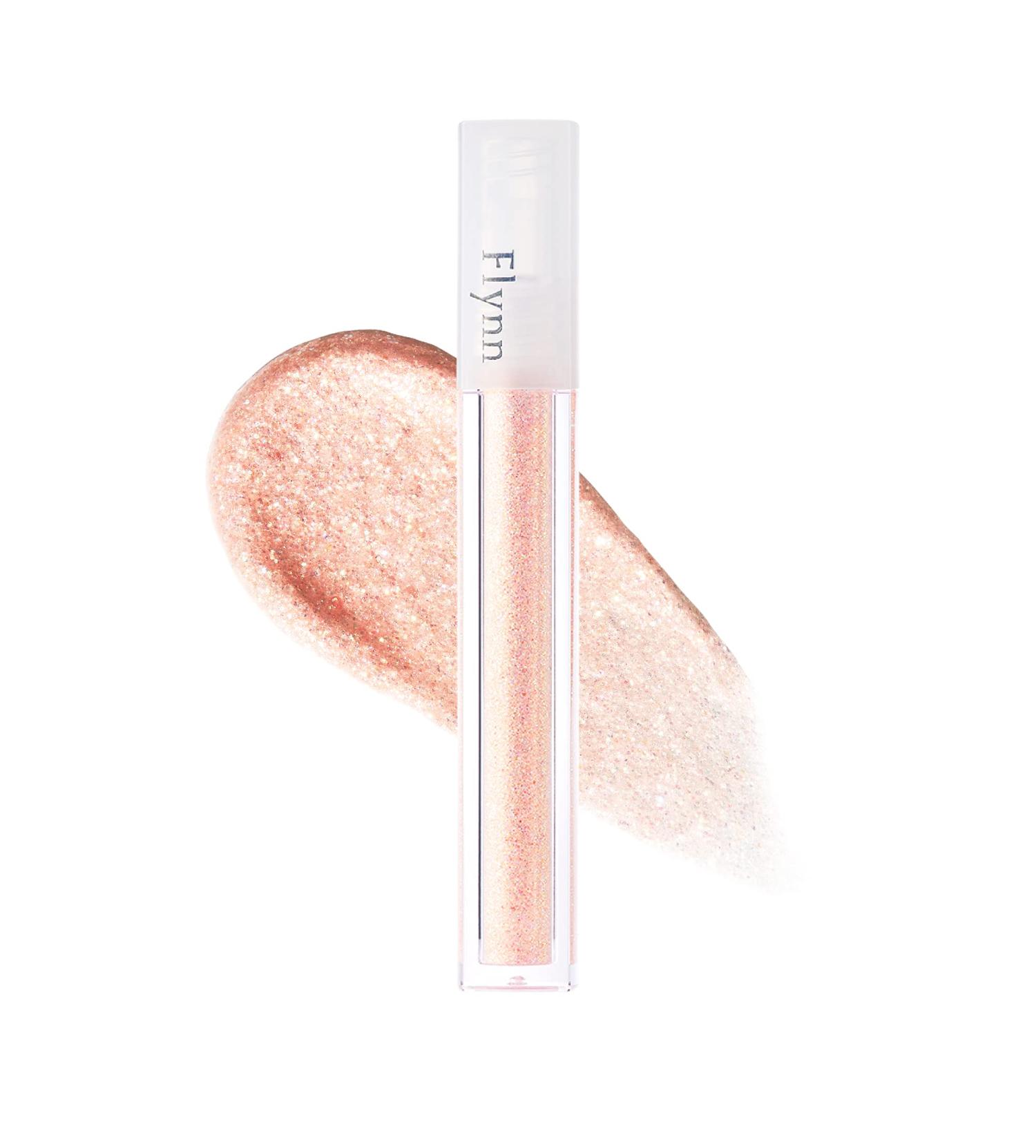 FLYNN Lightcatcher Liquid Glitter Eyeshadow - Long Lasting, Quick Drying Lightweight Formula - No Fall-out - K beauty High-Impact Eye Looks - 03 Peach Light - 0.12oz - Buy Online on GoSupps.com