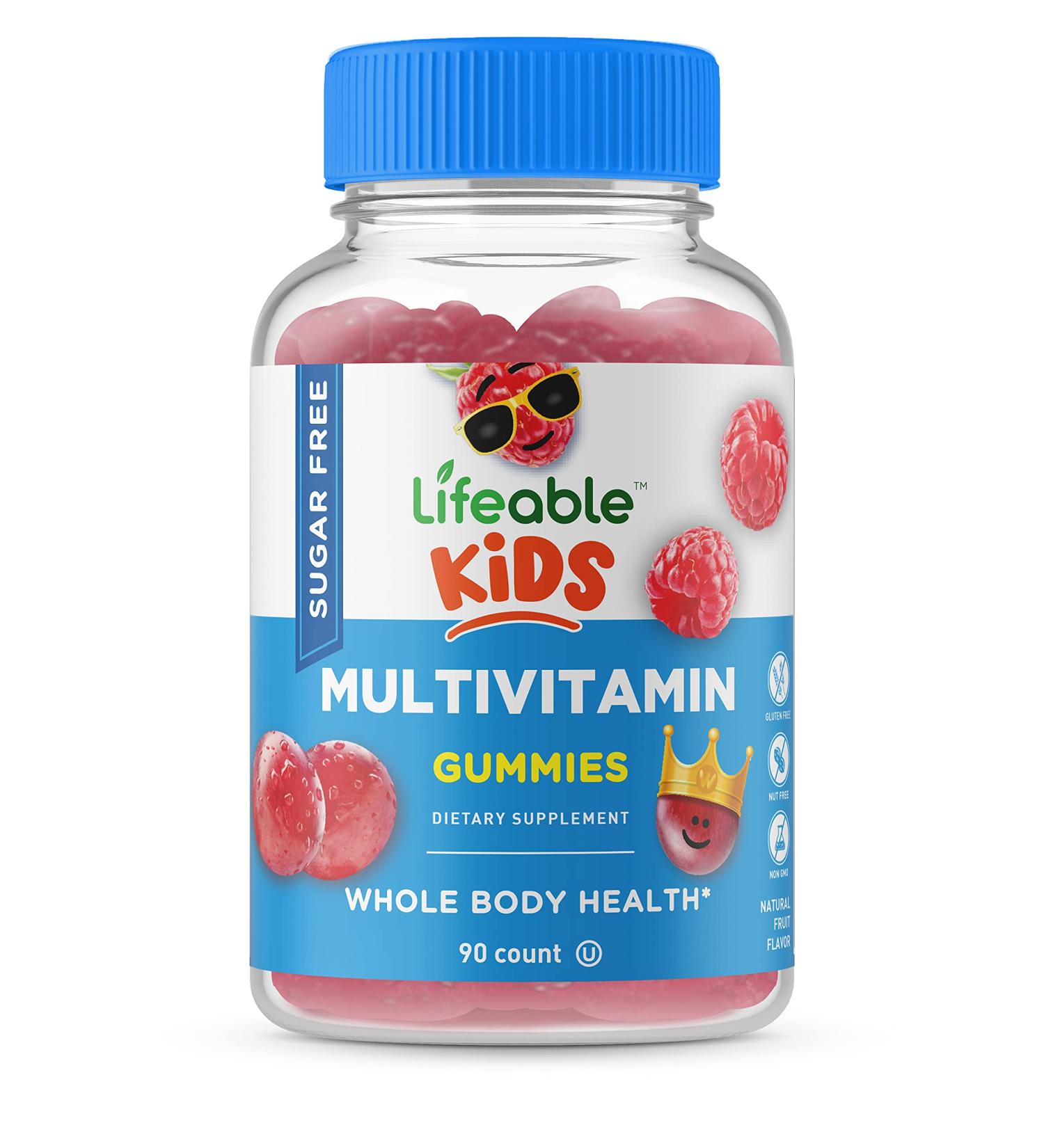 Lifeable Sugar Free Kids Multivitamin Gummies | Natural Flavor with Essential Vitamins | 90 Count - Buy Online on GoSupps.com