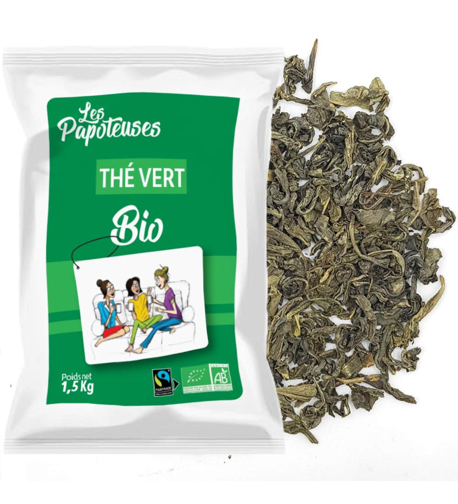 THE CHATTERERS LES PAPOTEUSES Chun Mei Green Tea Whole Leaves 1500g Green tea from China Certified organic and Fair Trade - Buy Online on GoSupps.com