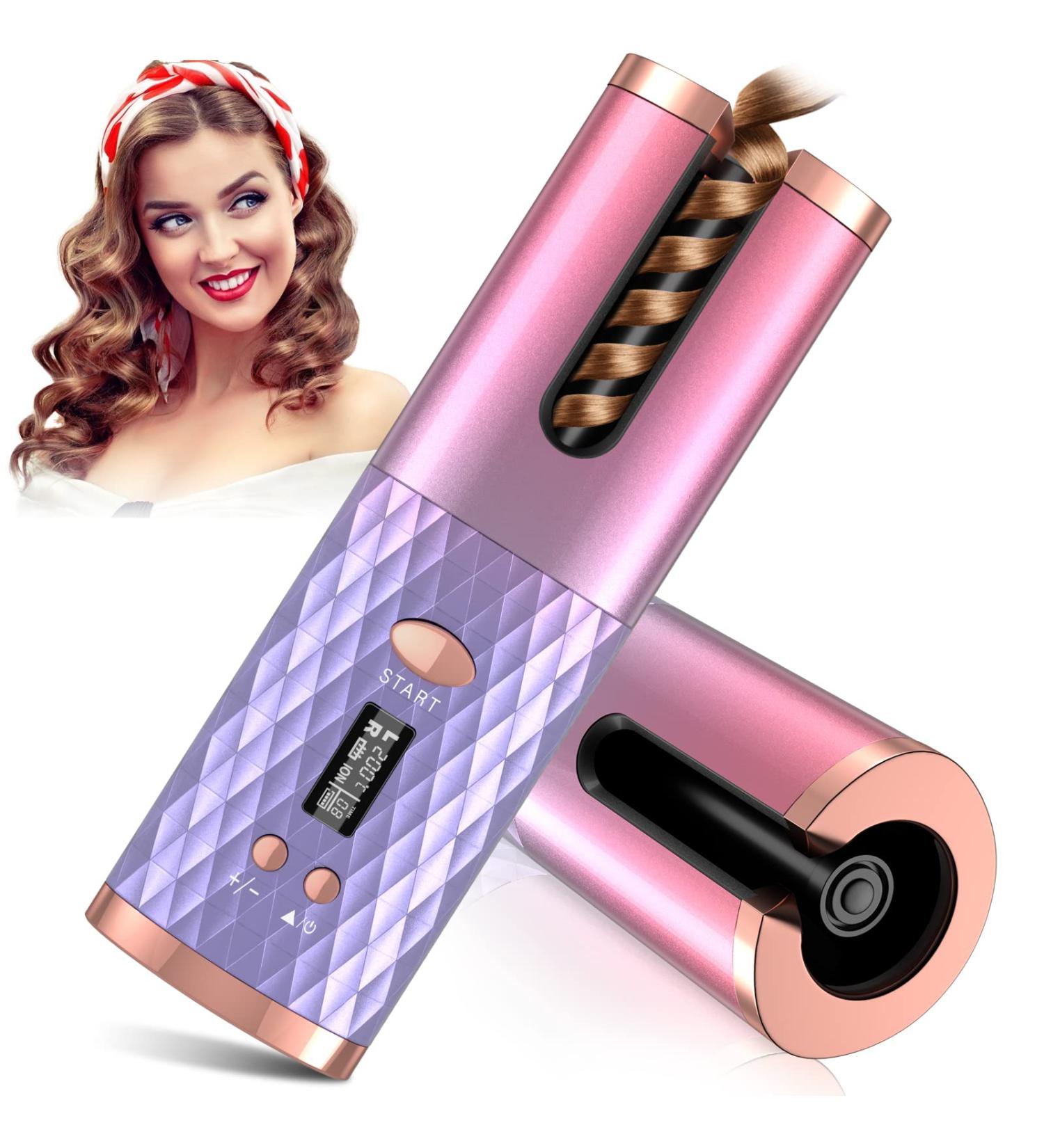 Automatic Curling Iron - Anti-Scald Rotating Curler 1-Inch Ceramic Hair Tools 6 Temps & 11 Timers Portable Fast Heating Travel Waver - Multicolored - Buy Online on GoSupps.com