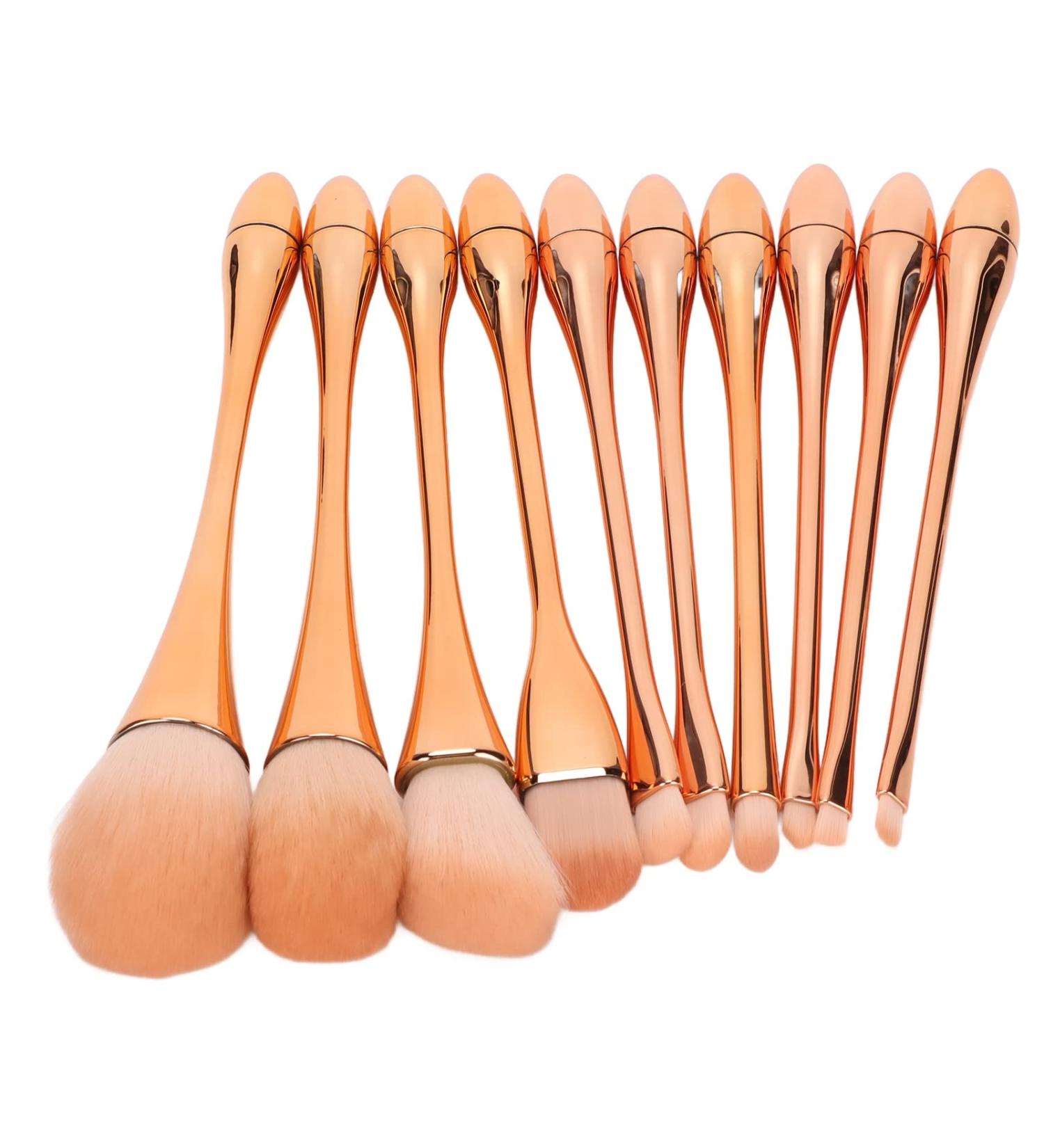 Professional 10-Piece Rose Gold Makeup Brush Set | Eye Shadow Concealer & Blusher Brushes for Flawless Application - Buy Online on GoSupps.com