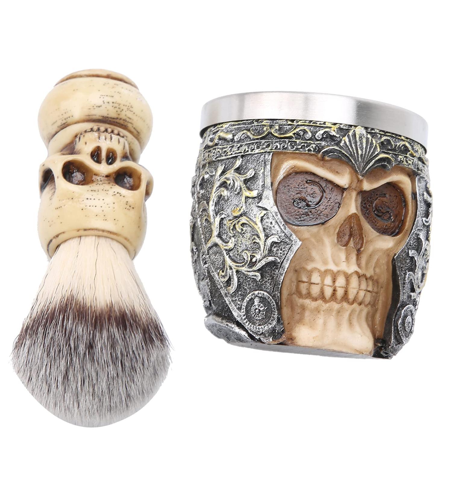 Premium Men's Beard Shaving Set - Stainless Steel Bowl Razor Cup Brush & Soap - Perfect Grooming Kit for Men - Buy Online on GoSupps.com