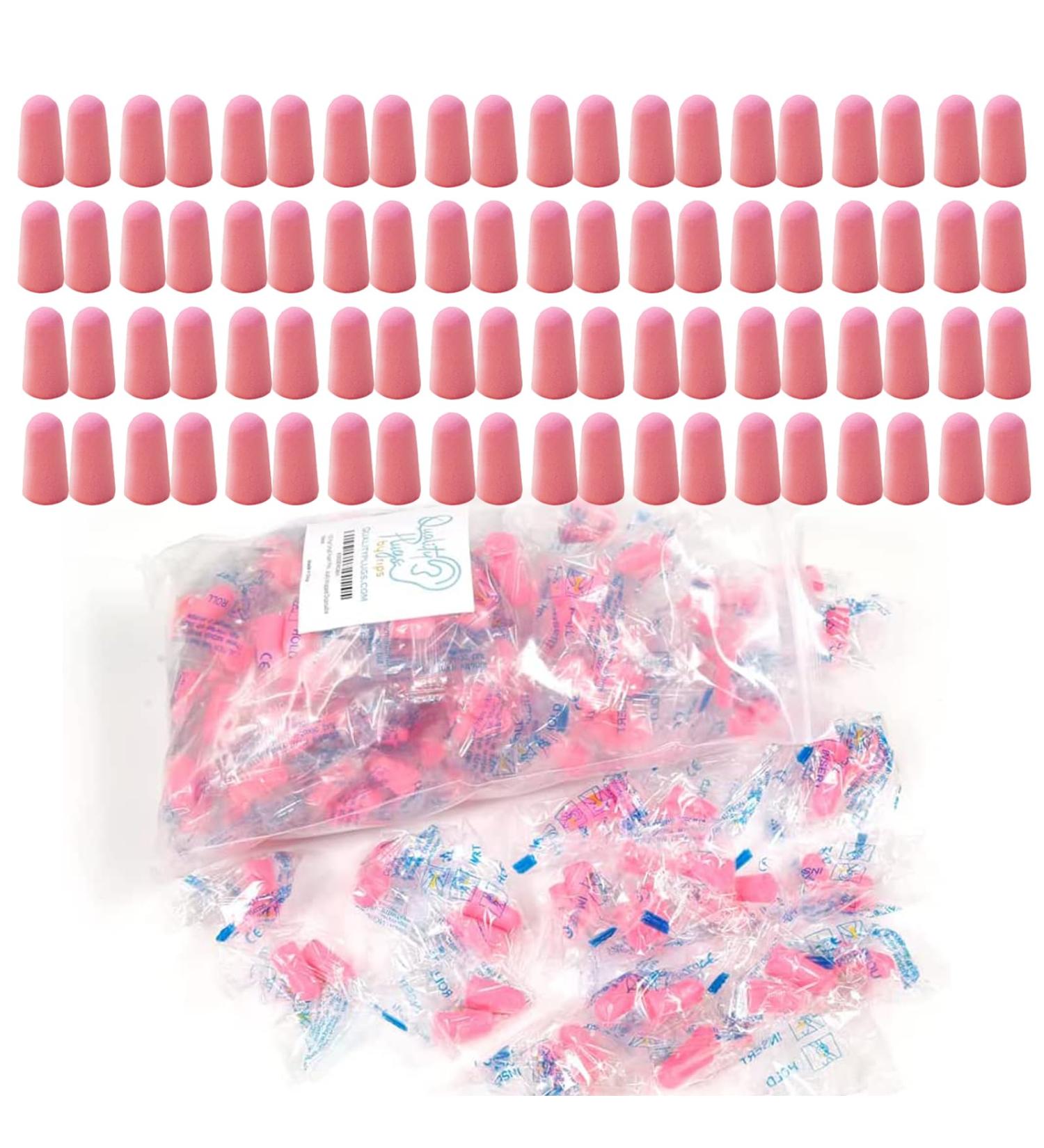 INGKE Ear Plugs 100 Pairs Foam Earplugs Soft & Reliable Noise Cancelling Ear Plugs for Sleeping Individually Wrapped Pink Earplugs for Kids Women Children Sleeping Snoring Music Work - Buy Online on GoSupps.com