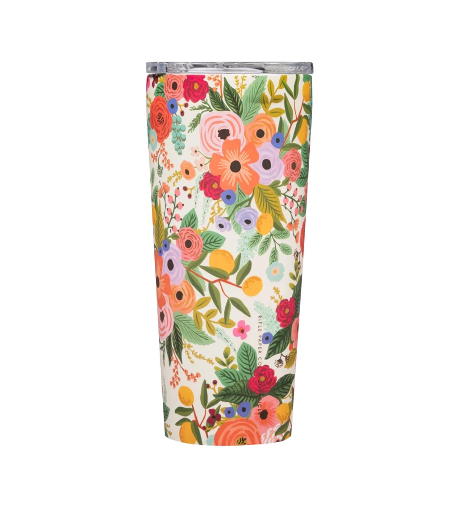 Corkcicle Rifle Paper Co. Tumbler - 16 oz Garden Party Cream | Triple Insulated Stainless Steel Travel Mug | BPA Free - Buy Online on GoSupps.com