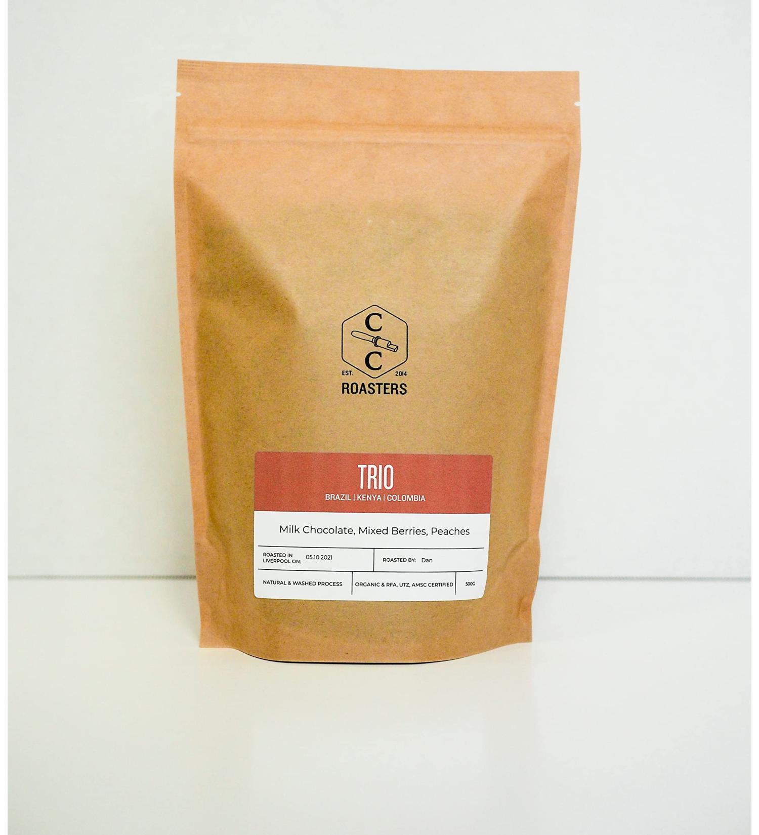 Crosby Coffee Roasters Trio Blend 100% Arabica Speciality Coffee - Light to Medium Roast Espresso Grind 250g