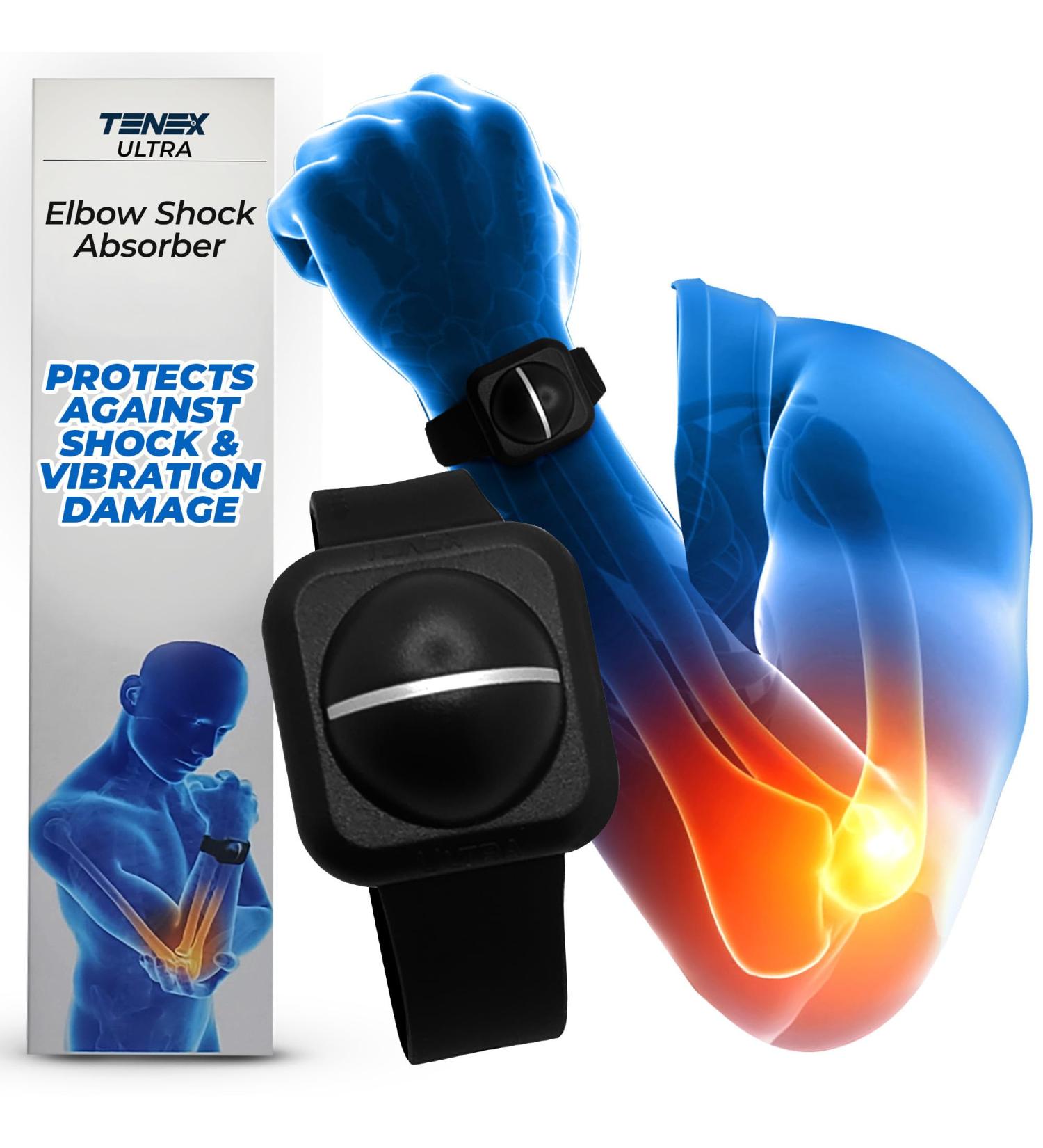 TENEX ULTRA Elbow Shock Absorber - Tennis & Golfers Elbow Brace for Pain Relief | Custom-Fit Wrist-Worn Silicone Support for Men & Women - Buy Online on GoSupps.com