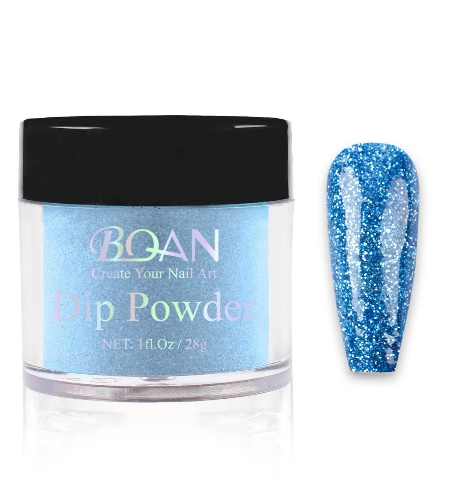 BQAN Blue Glitter Dip Powder 1 Oz - Odor-Free & Long-Lasting Nail Art for Salon & DIY Manicure - Buy Online on GoSupps.com