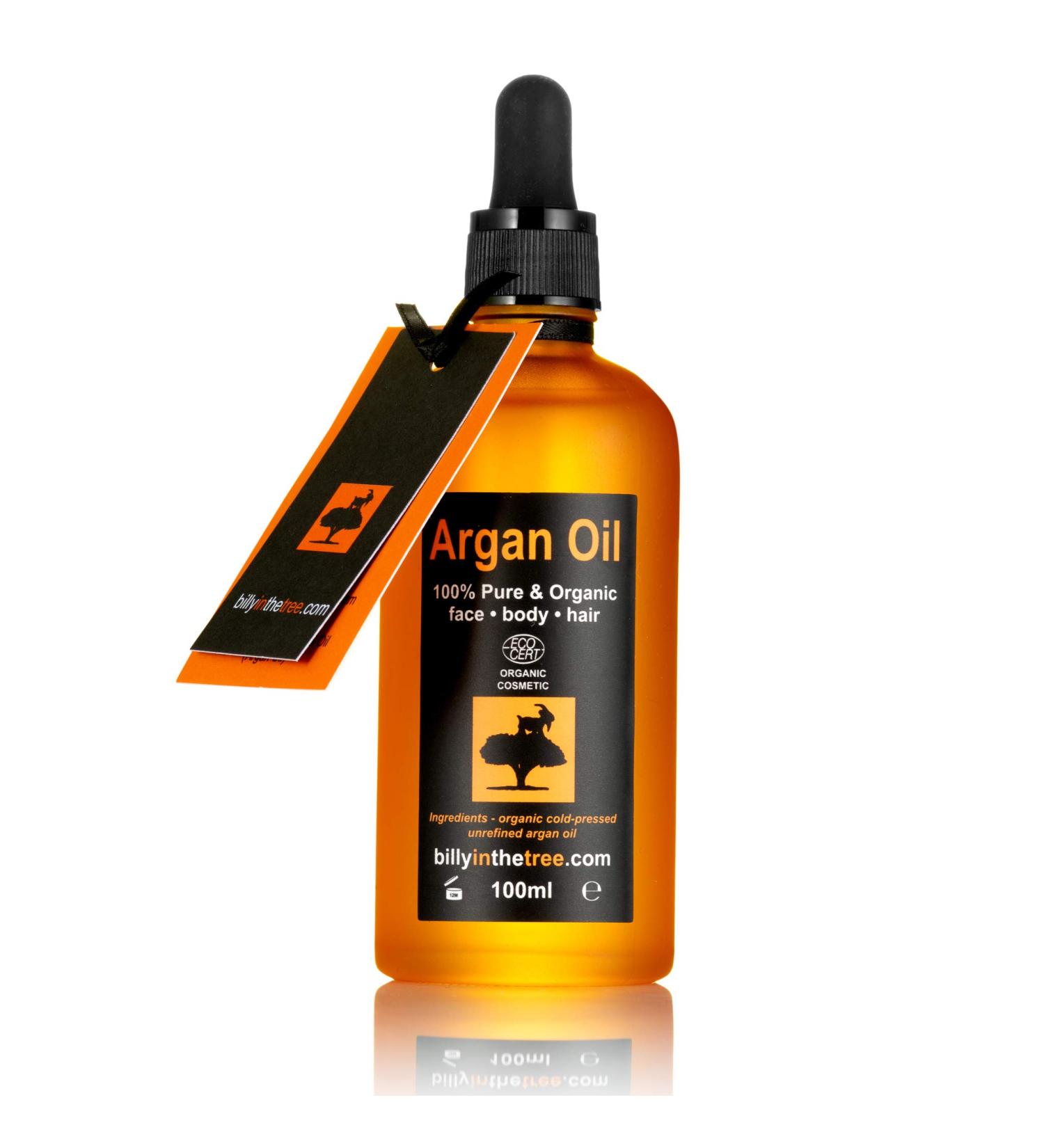 Pure Argan Oil (100ml) 100% Pure and Certified Organic by EcoCert. For Face Body Hair and Nails Cold Pressed Top Quality Moroccan Origin. - Buy Online on GoSupps.com