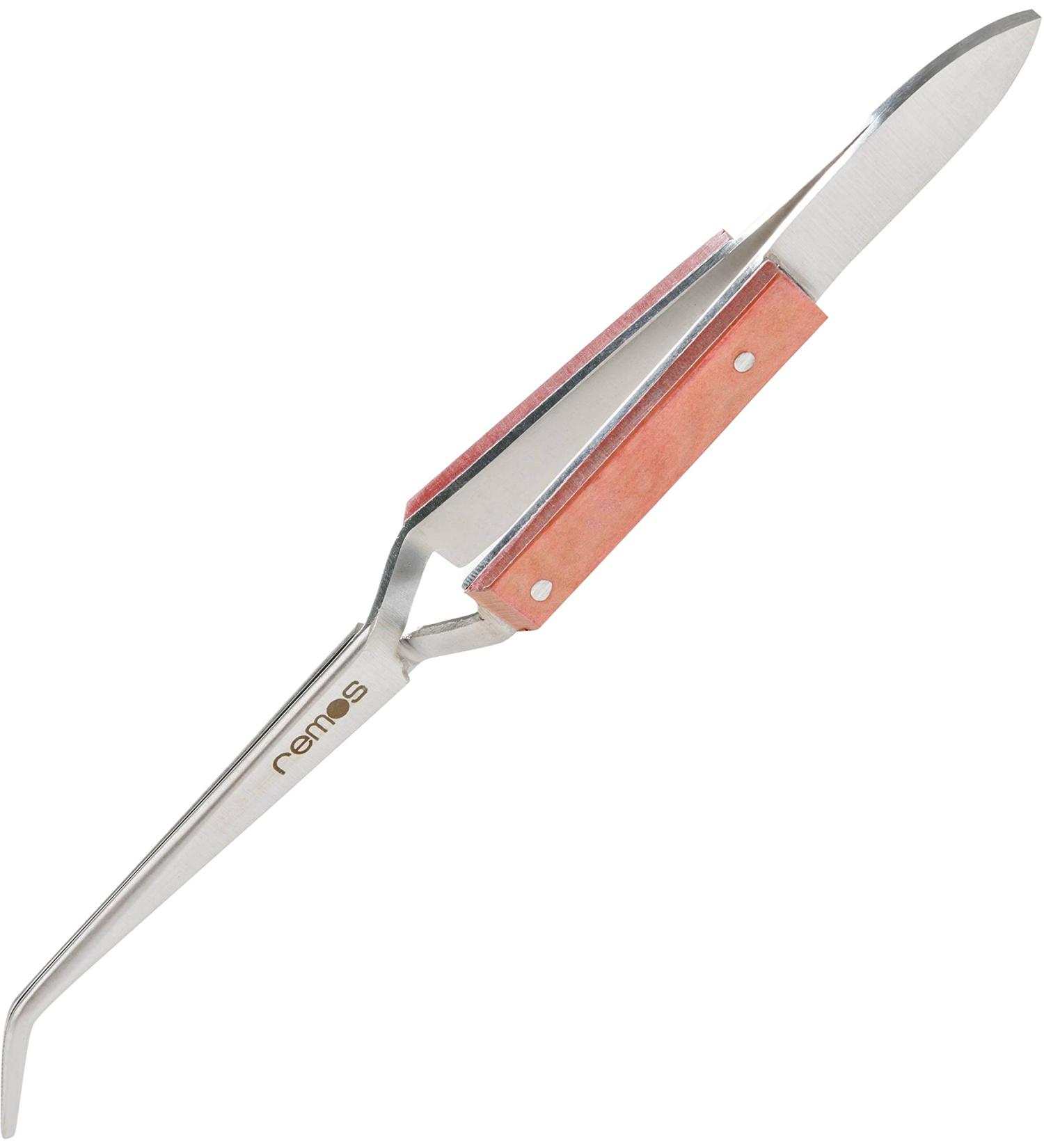 remos soldering tweezers curved heat-insulated 17 cm stainless steel