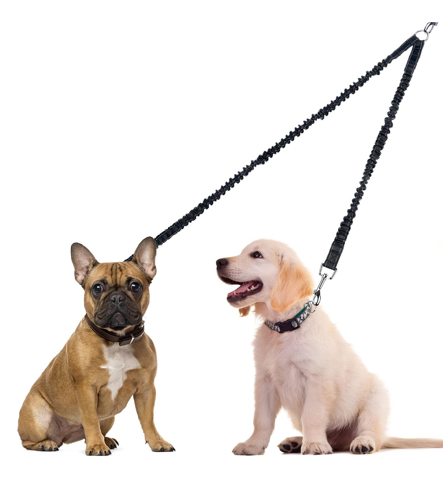 cobee Double Dog Leashes 360 Swivel Rotation No Tangle Dual Dog Lead Splitter with Adjustable Length Buckle Double Dog Walking & Training Leash No Slip Leash for Outside Running(Black) - Buy Online on GoSupps.com