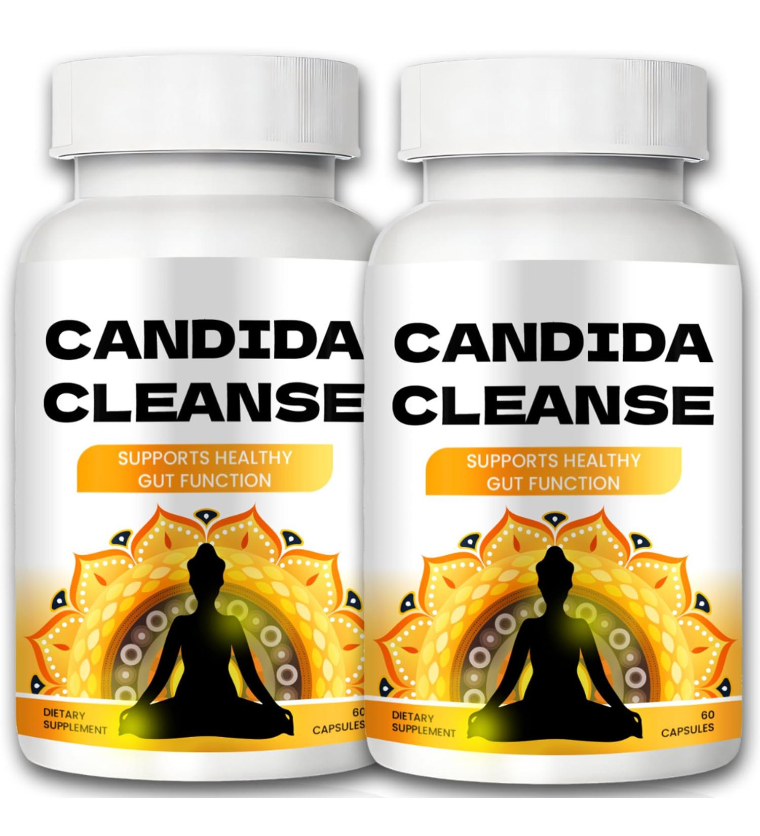 Candida Cleanse - Gut & Colon Support Advanced Formula - Oregano Leaf Wormwood Black Walnut Caprylic Acid 2pc - Buy Online on GoSupps.com