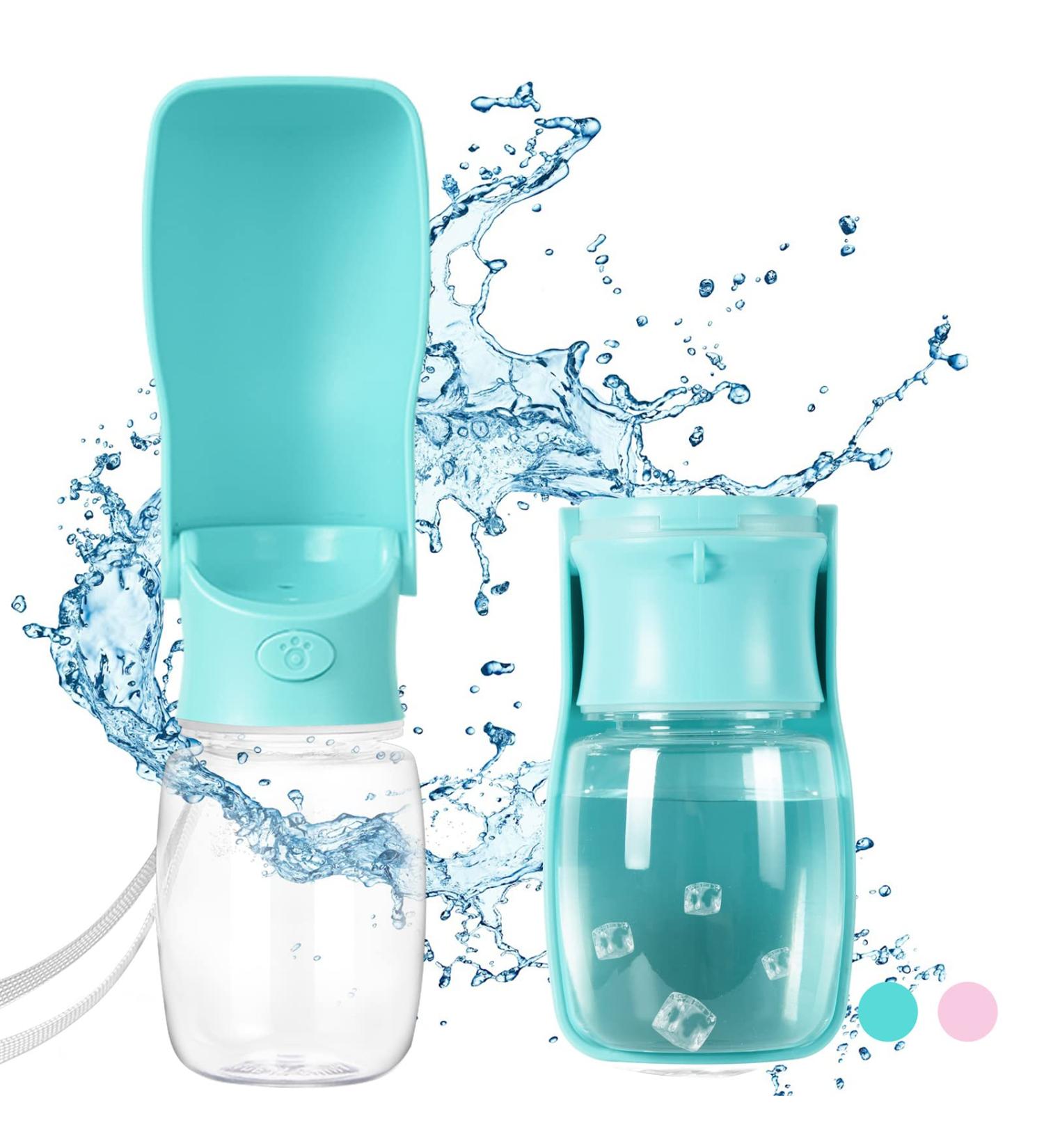 Wimans Dog Water Bottle - Portable & Leak Proof 12oz/19oz Dispenser - Dishwasher Safe, Easy to Carry - Ideal for Walking, Hiking, Travel - Food Grade Plastic - Mint Green - Buy Online on GoSupps.com