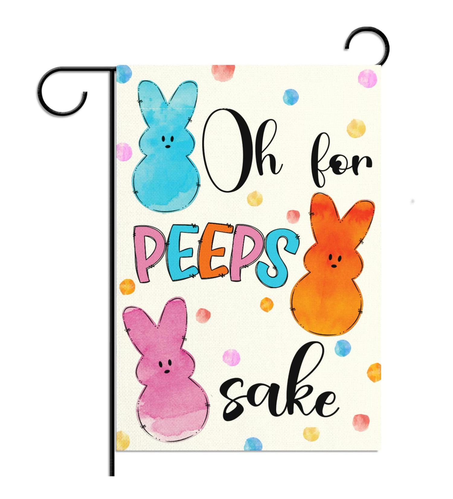 Easter Peeps Garden Flag 12.5x18 Inch Double Sided Easter Bunny Peeps Rabbit Decorations and Supplies for Home - Buy Online on GoSupps.com