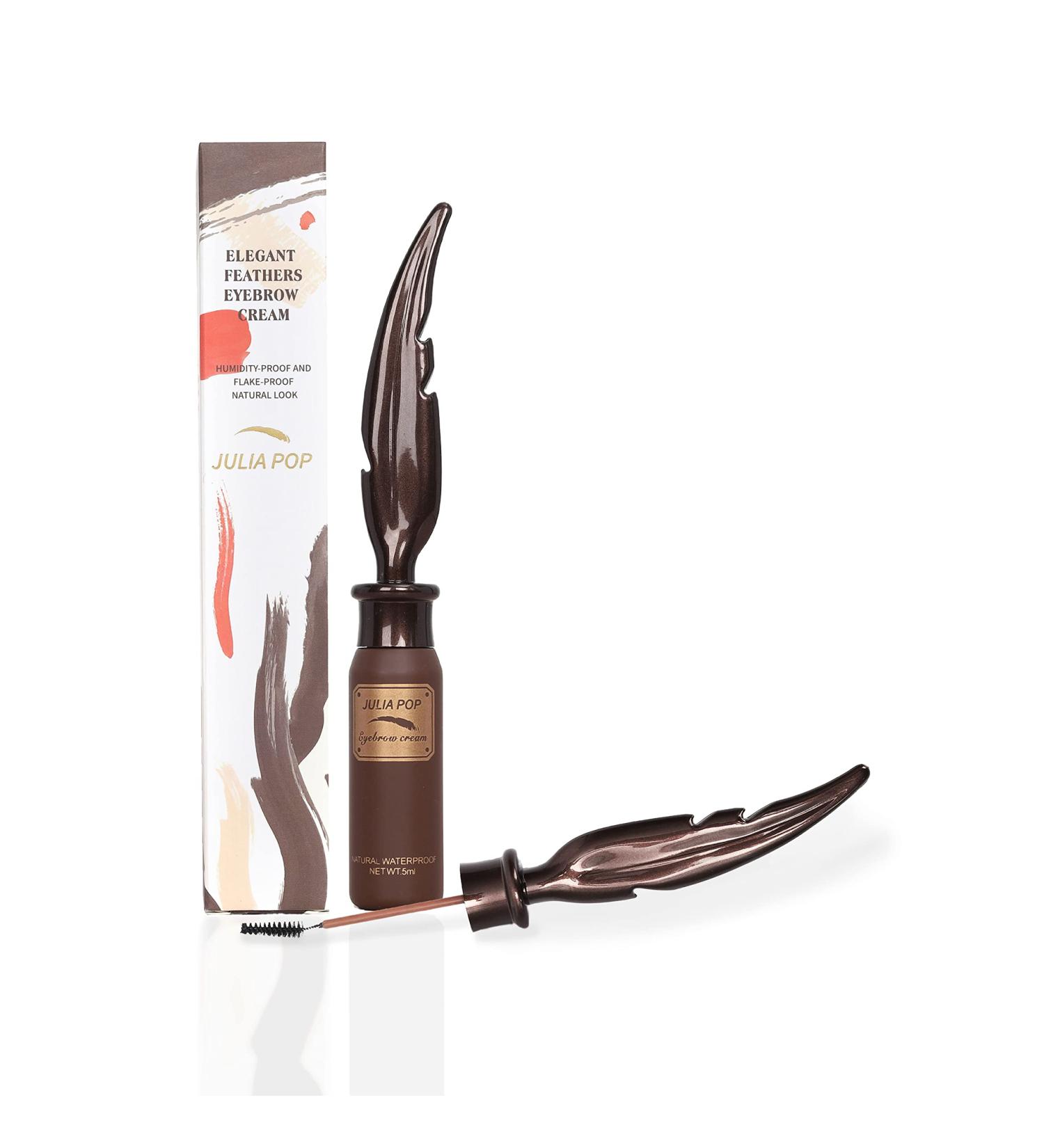 Eyebrow Gel with Feather Brush - Long-Lasting Smudge-Proof Formula for Perfect Natural Brows - 5ML Dark Gray - Buy Online on GoSupps.com