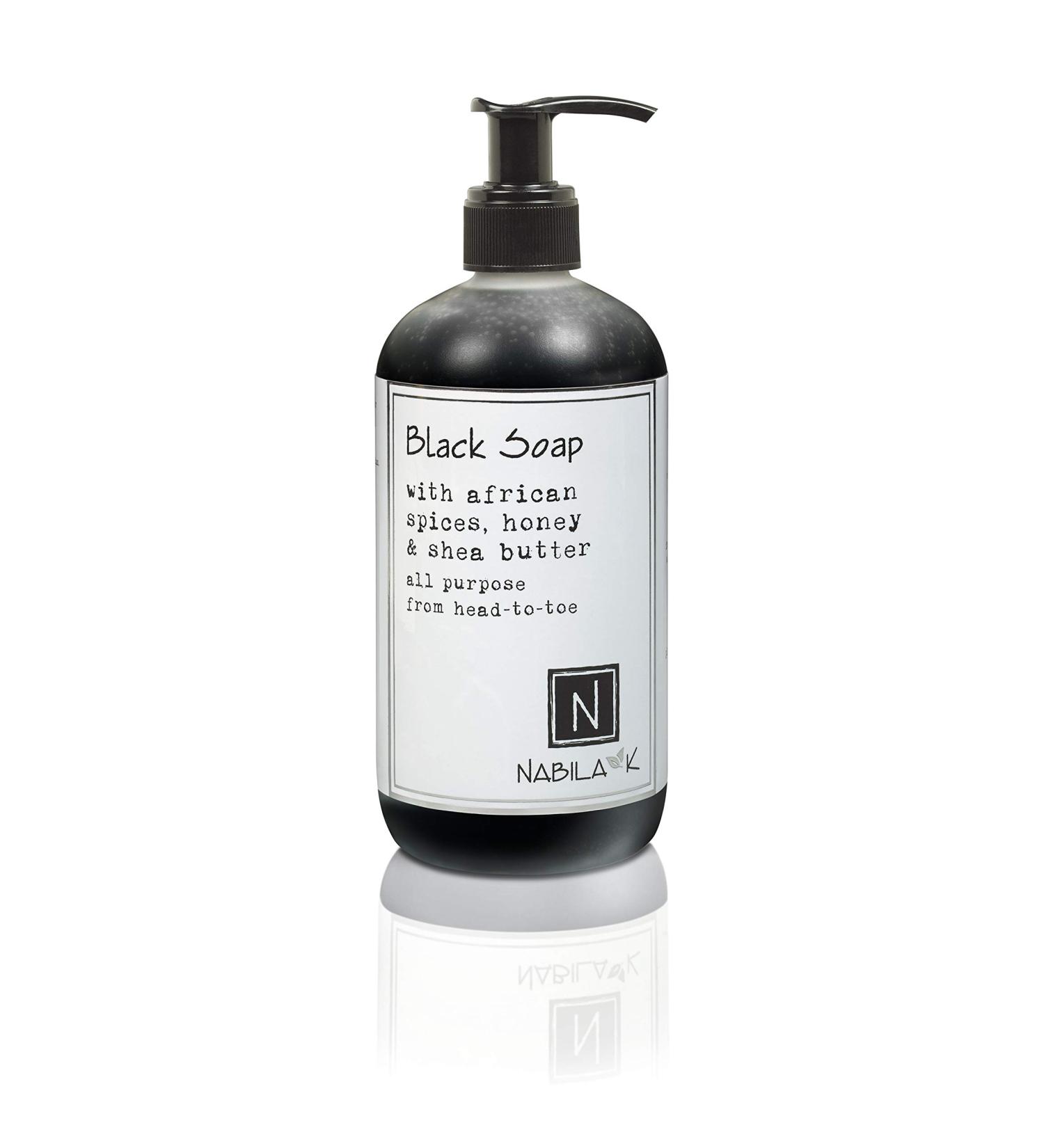 Black Soap with African Spices & Shea Butter - All-Purpose Liquid Soap for Body Hands Shampoo & Shaving - 12 oz - Buy Online on GoSupps.com