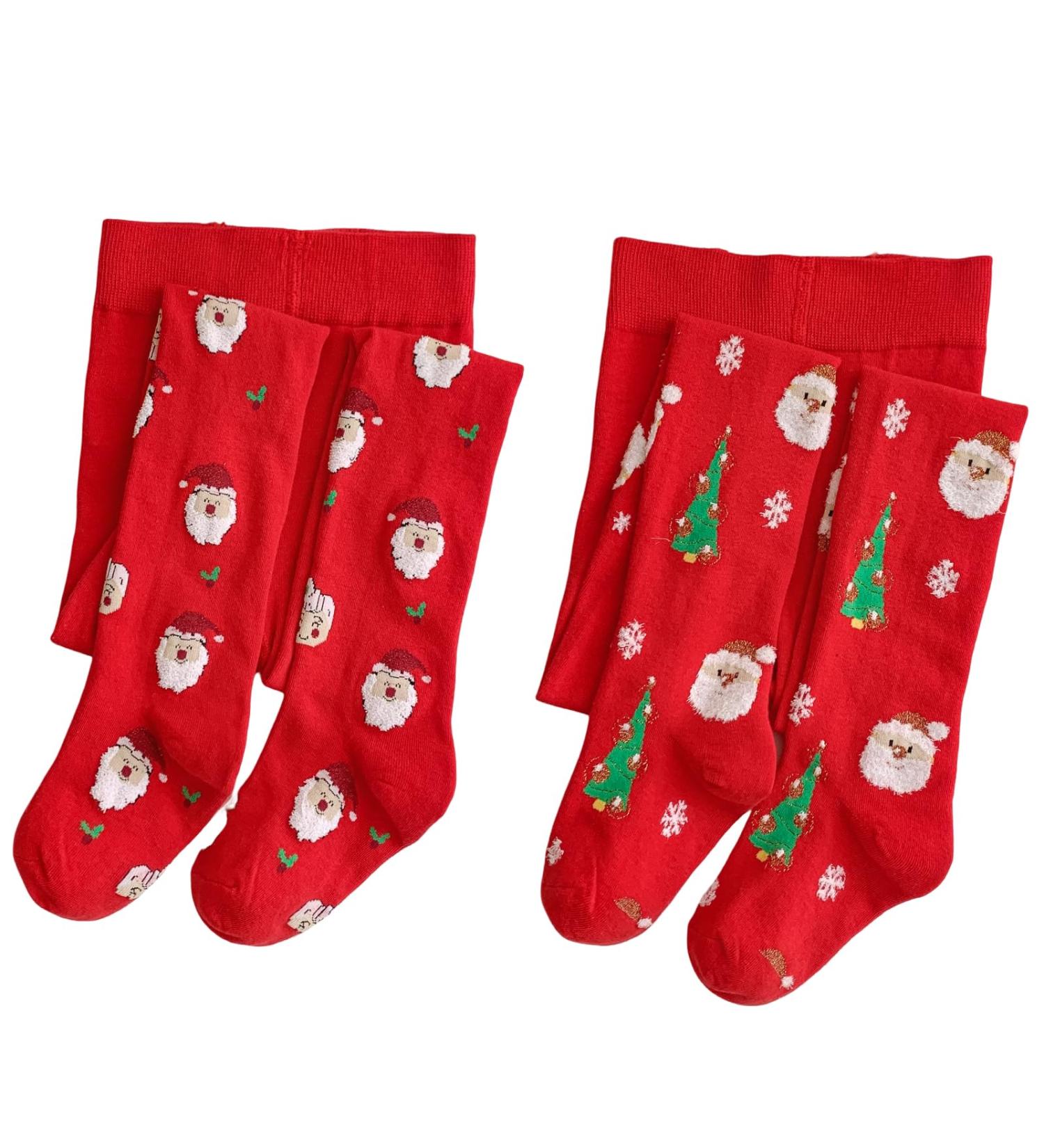 SILKGLORY Christmas Baby Girl Tights - Festive Print Leggings for Newborns & Toddlers (2-3 Years, Red) - Buy Online on GoSupps.com