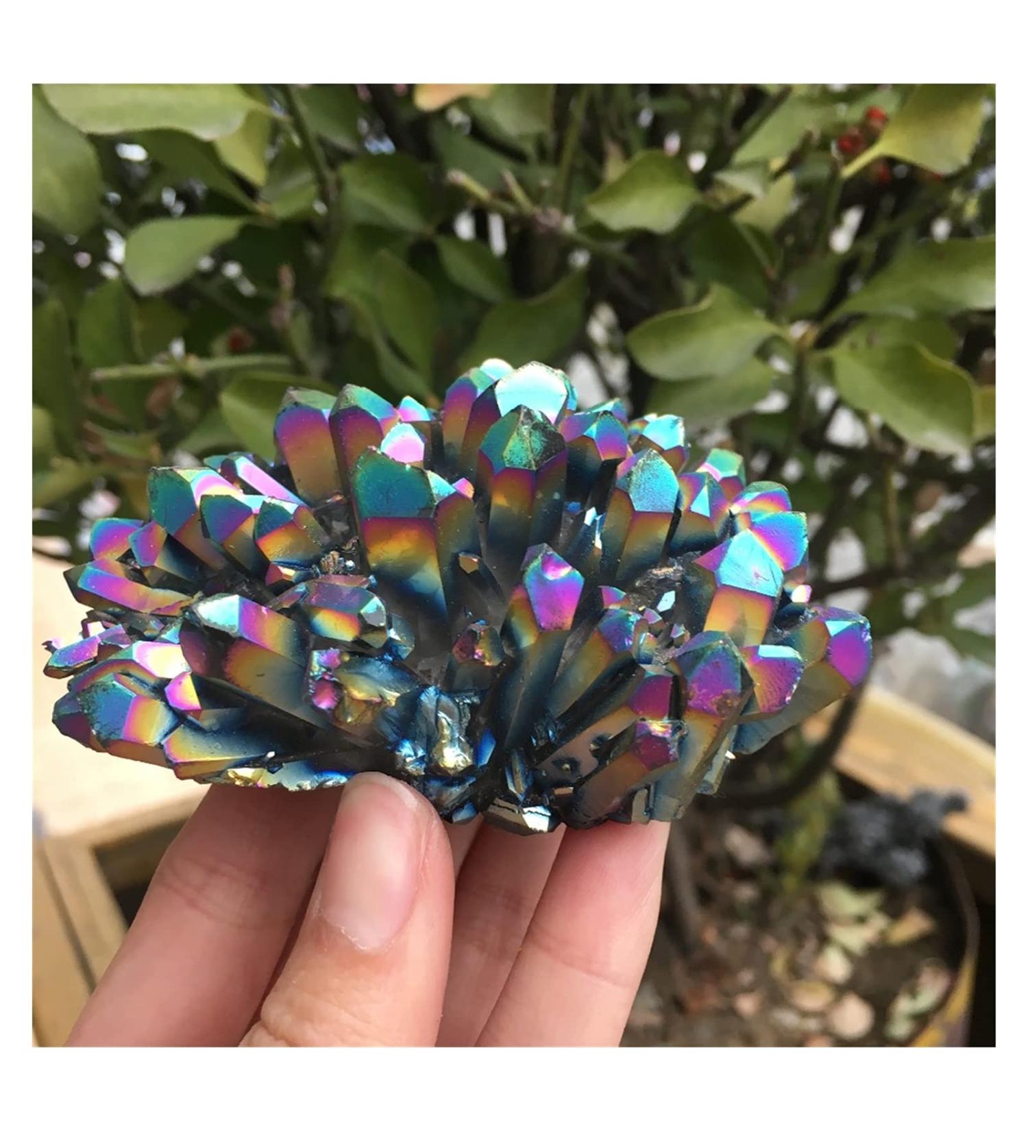 Natural Crystal Rough 213g Natural Metal Colour Aura Angel Crystal Cluster Titanium Coating Quartz Angel Cluster yuebang - Buy Online on GoSupps.com