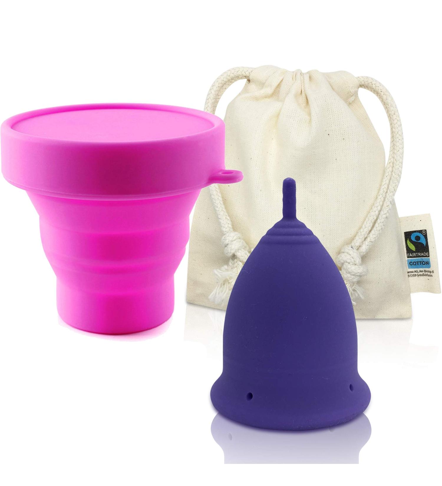 Cozycup Menstrual Cup Classic - Made in Germany | Size 2 Purple | Includes Cleaning Cup & Fairtrade Bag - Shop Now! - Buy Online on GoSupps.com