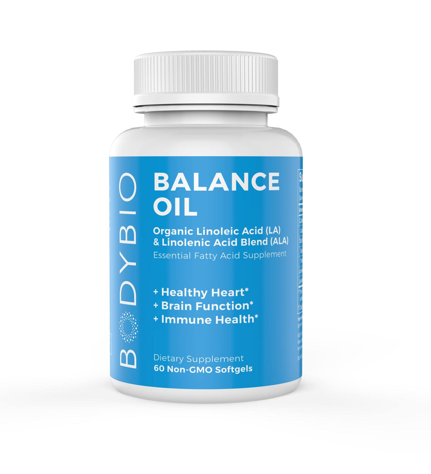 BodyBio Balance Oil: Linoleic & Linolenic Acid Blend - 60 Non-GMO Softgels - Buy Online on GoSupps.com