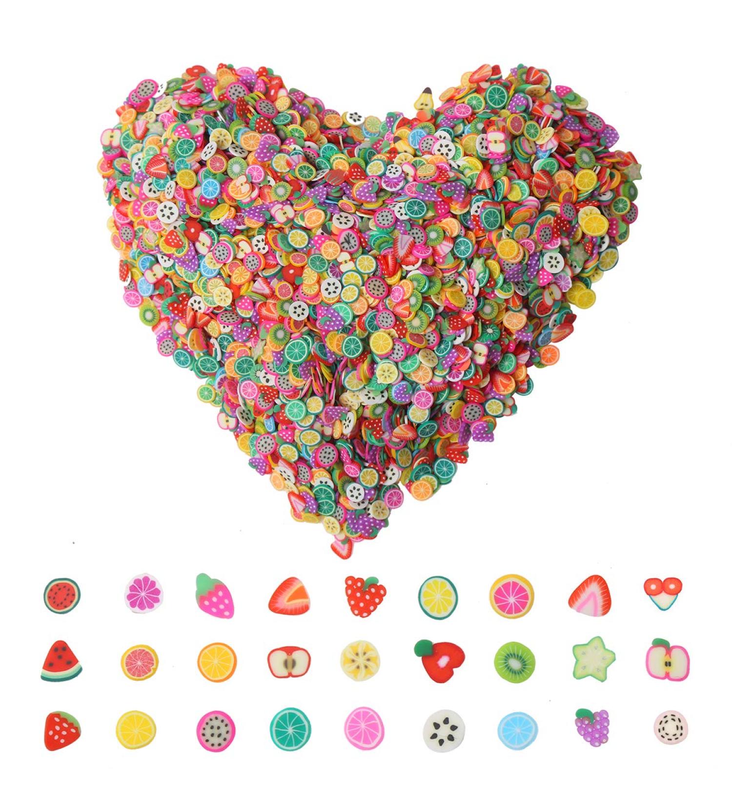 DIYASY 5400 Pcs Fruit Nail Art Slices - 3D Fimo Clay Mini Slices for Slime & Polymer Clay DIY - 1/4 Inch - Buy Online on GoSupps.com